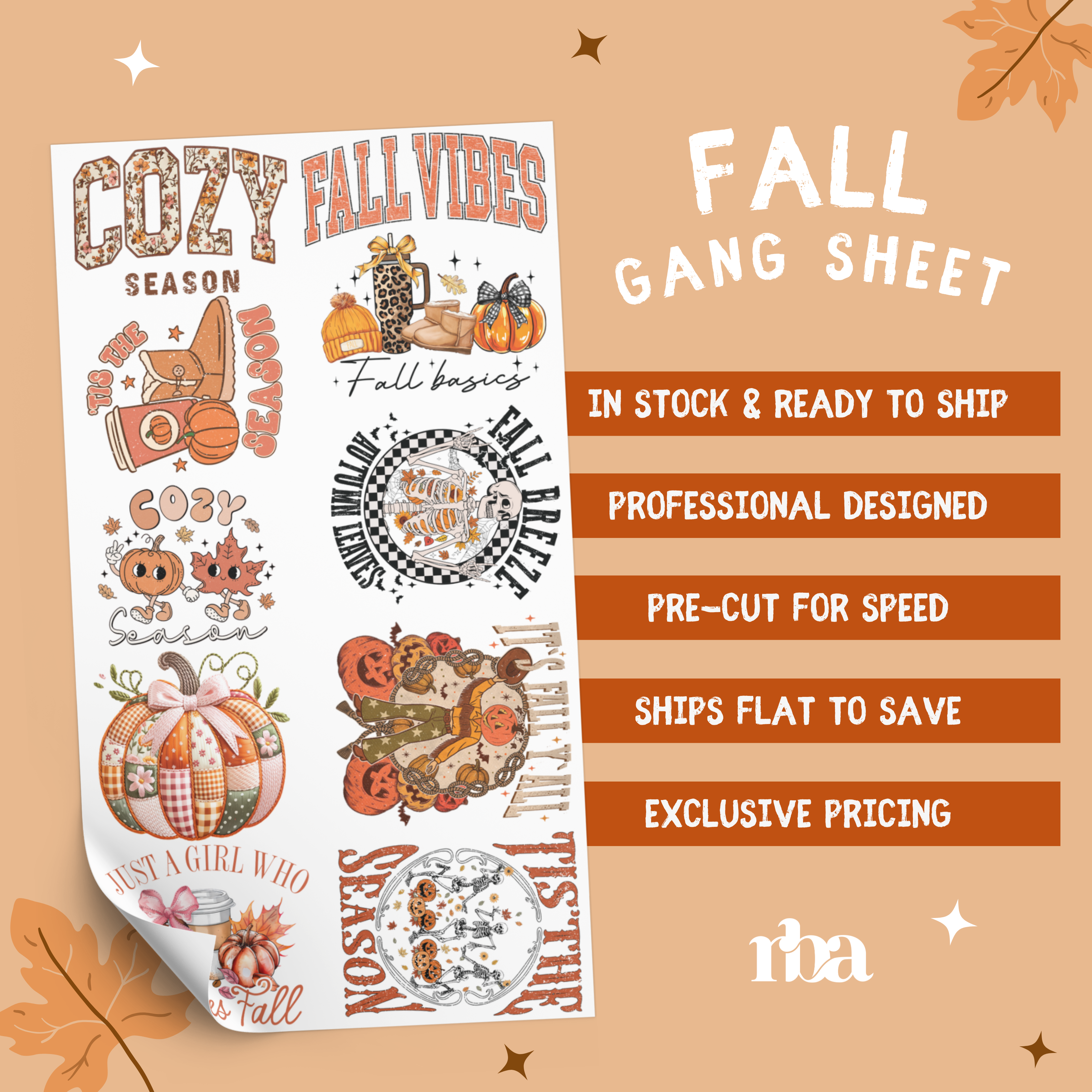 Fall Pre-Designed Gang Sheet