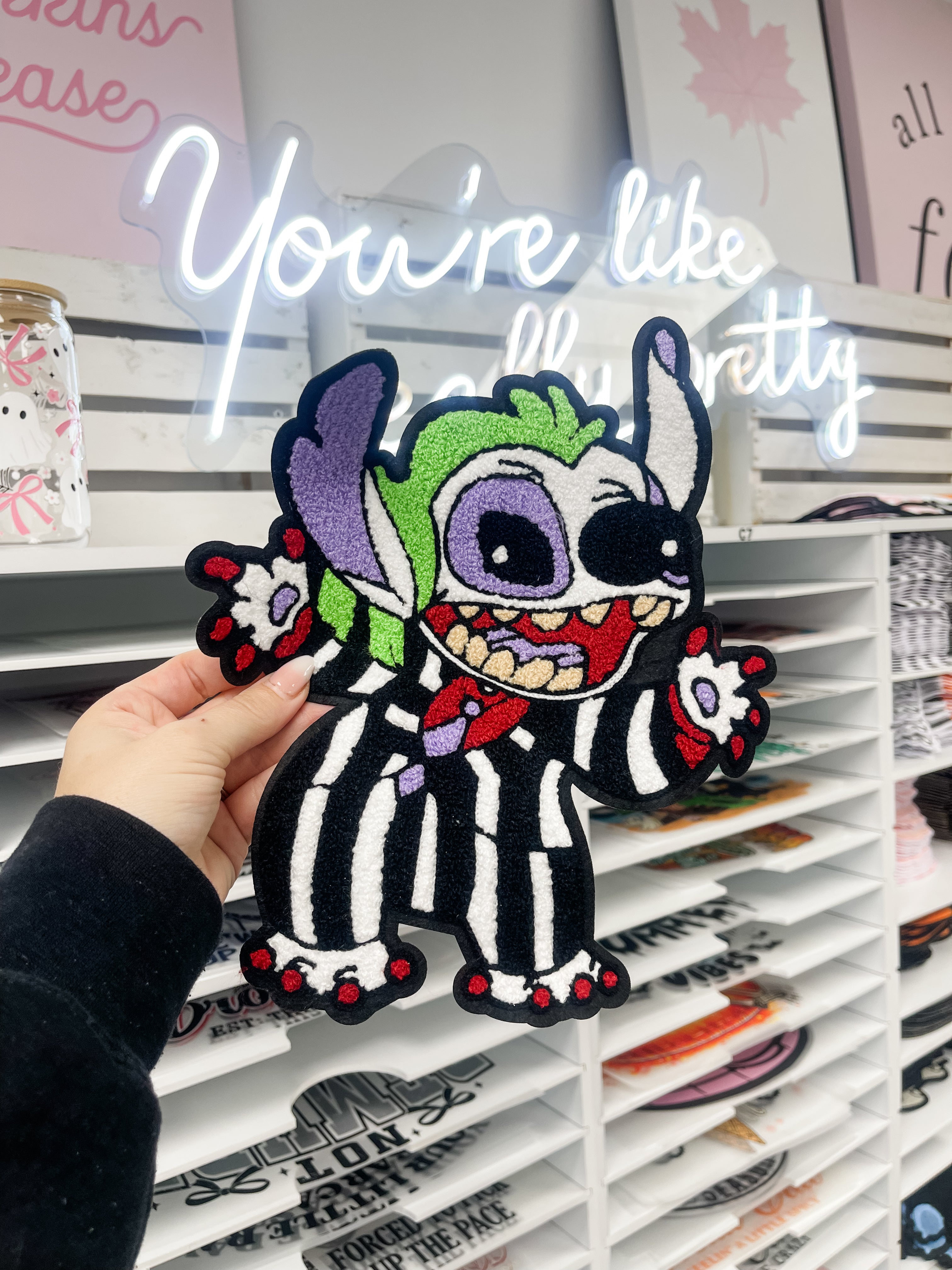 Beetlejuice Stitch Chenille Patch