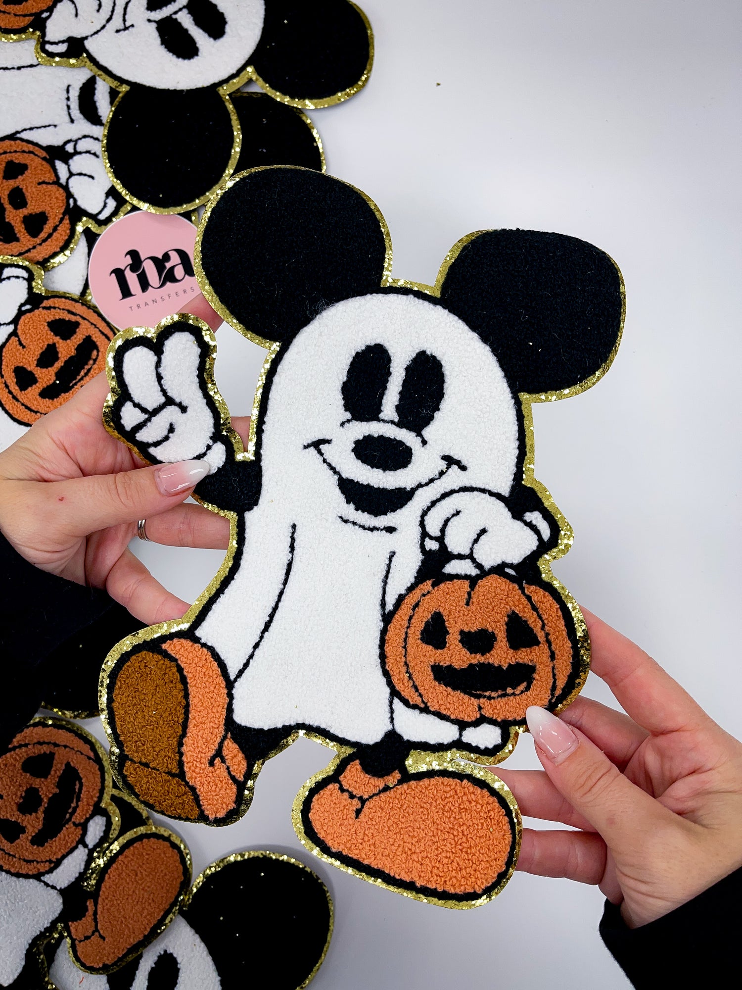 Mickey Halloween Ghost Chenille Patch
