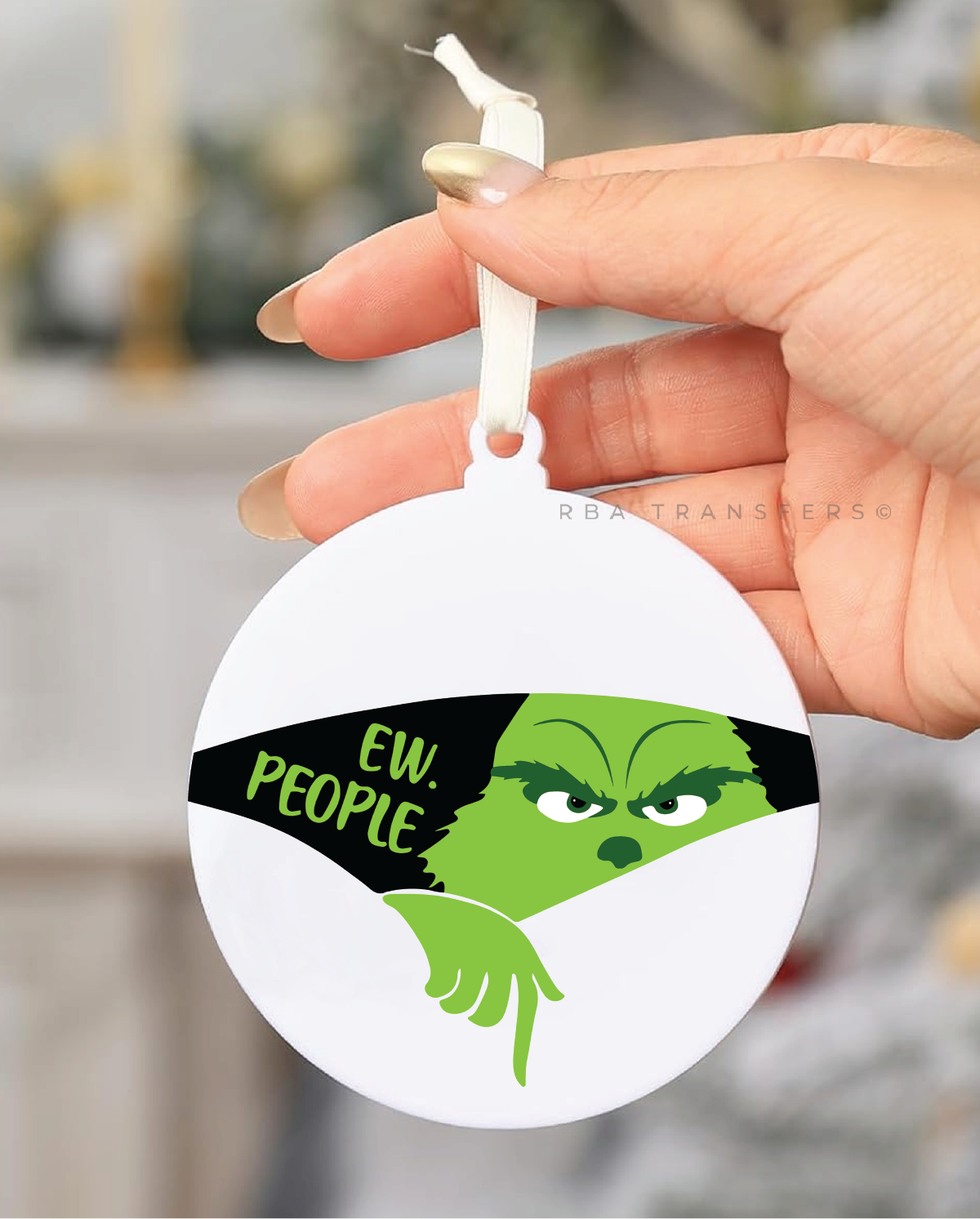 Ew, People 3" Acrylic Ornament UV DTF Sticker