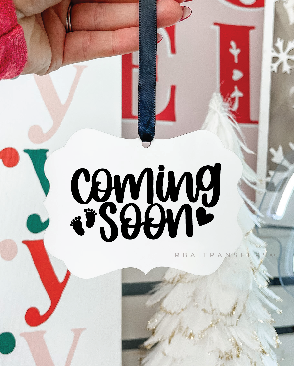 Coming Soon 4" Ornament UV DTF Sticker