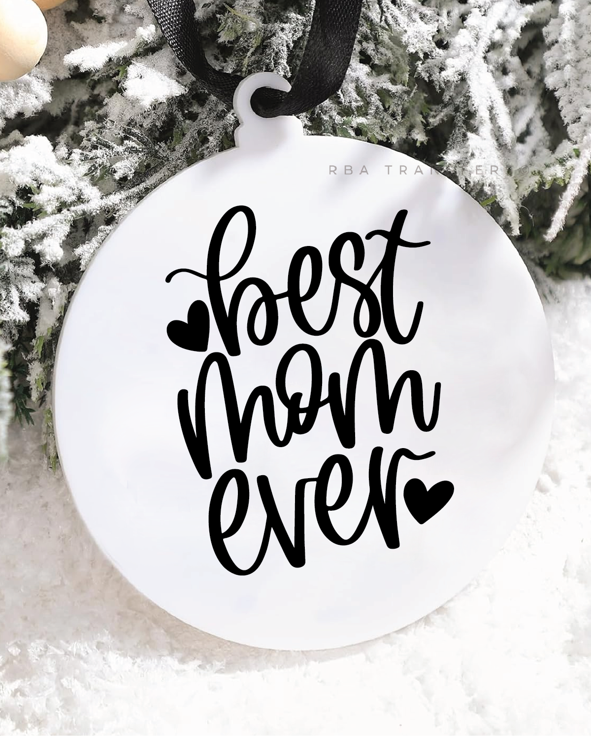 Best Mom Ever 3" Acrylic Ornament UV DTF Sticker