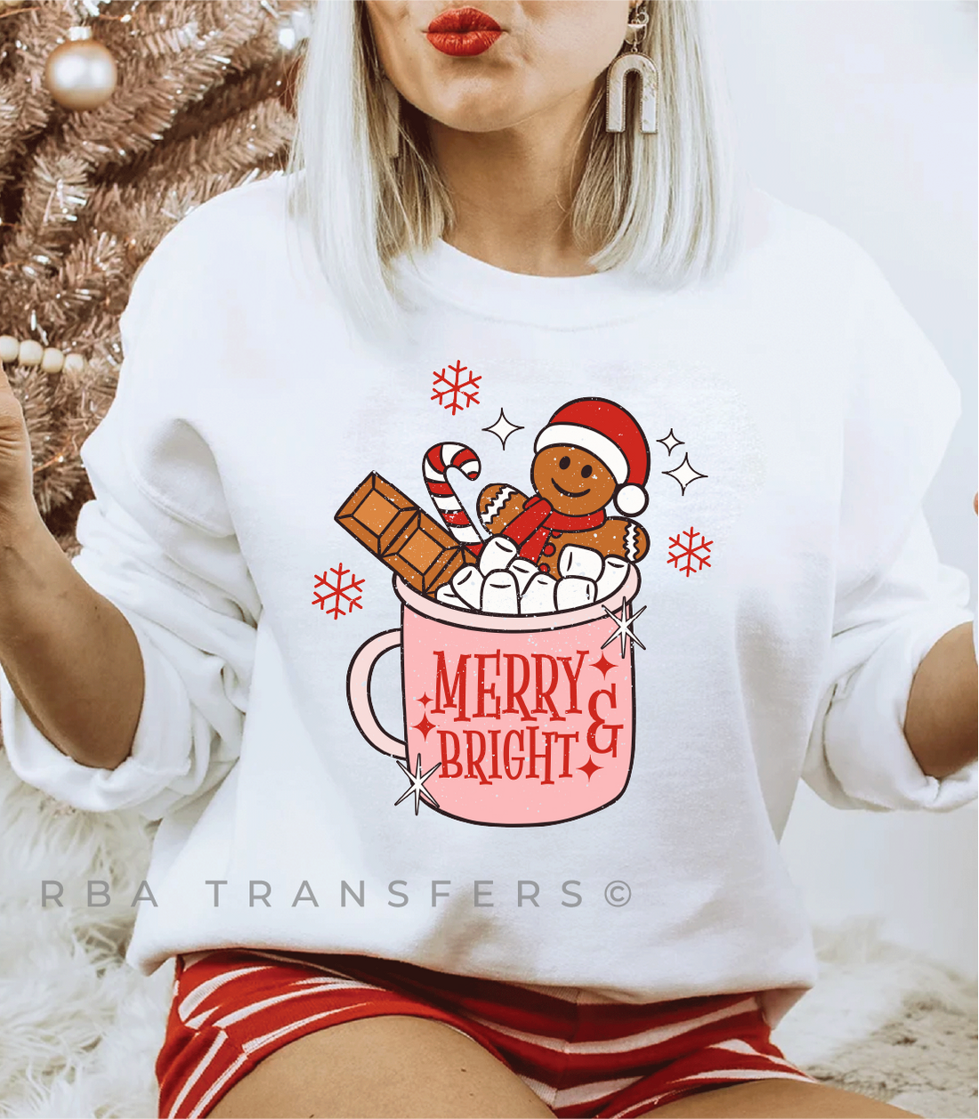 Cup Merry & Bright Full Colour Transfer