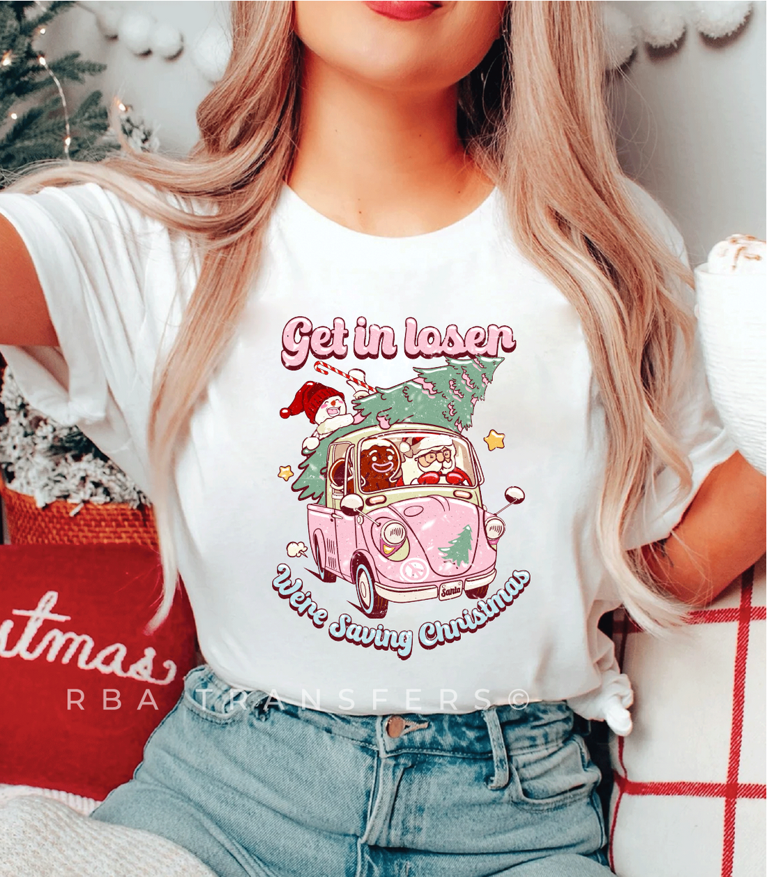 Santa We’re Saving Christmas Full Colour Transfer