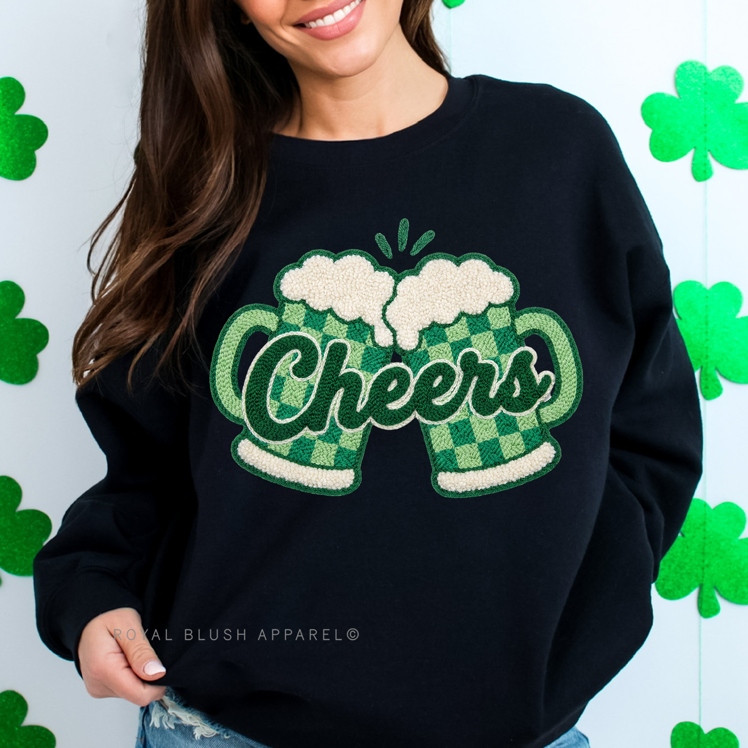Cheers Beers Faux Chenille Full Color Transfer