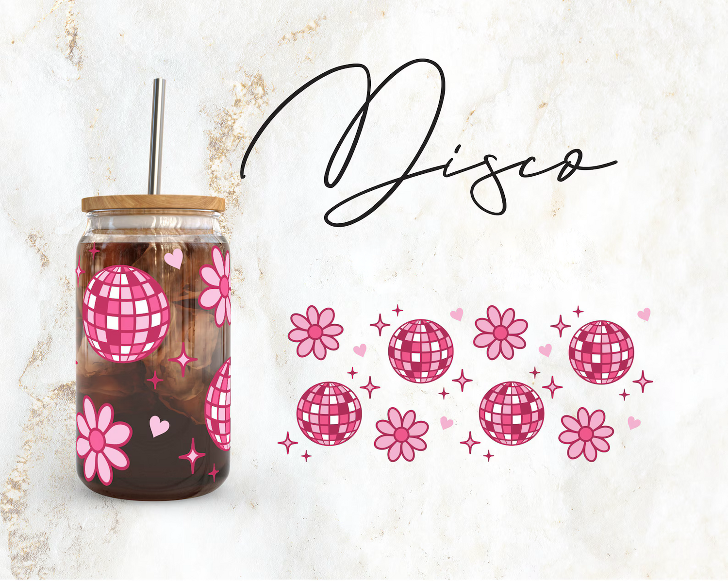 Disco Flowers Wrap UV DTF Sticker