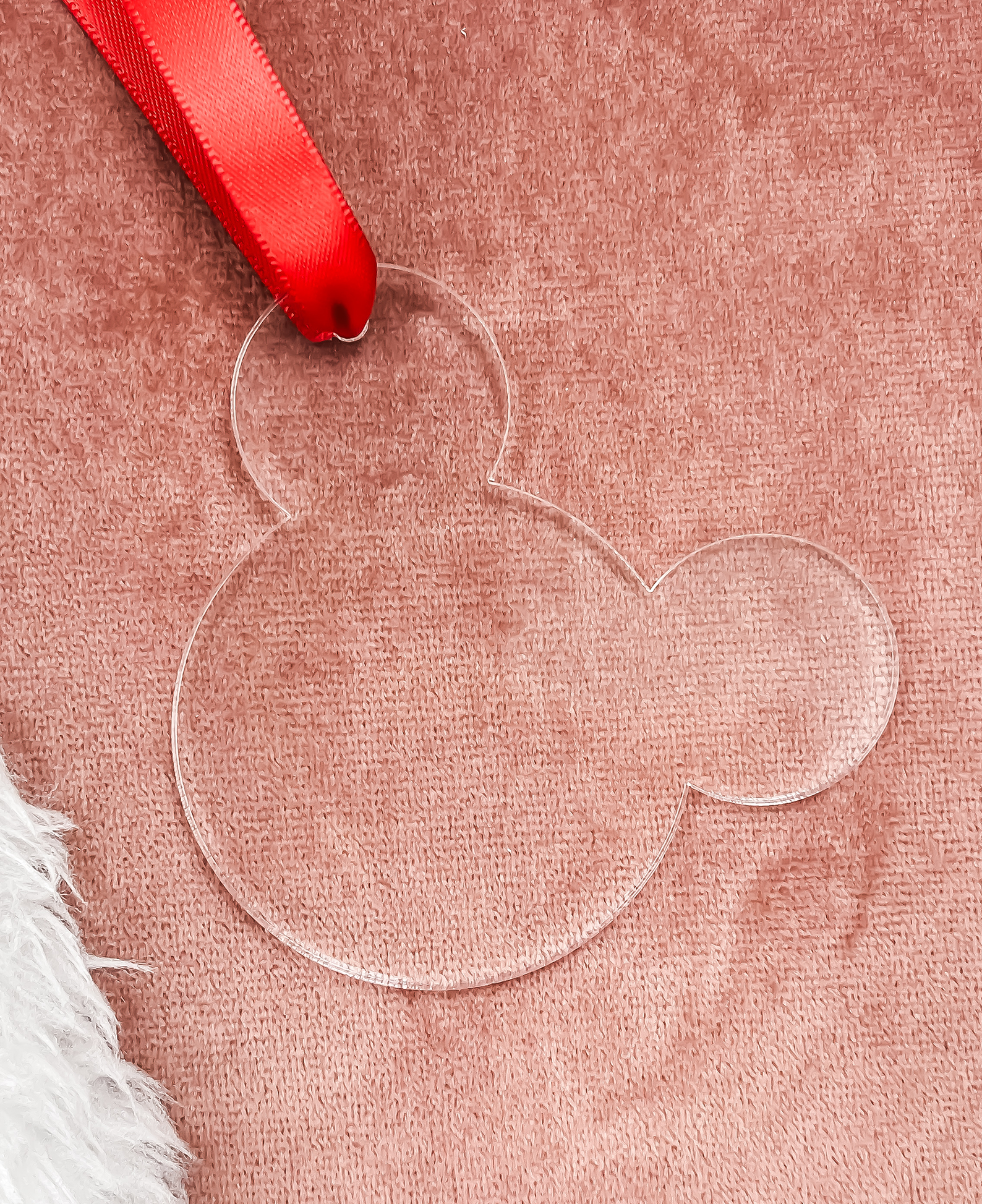 Clear Mouse Ears 3" Acrylic Ornament
