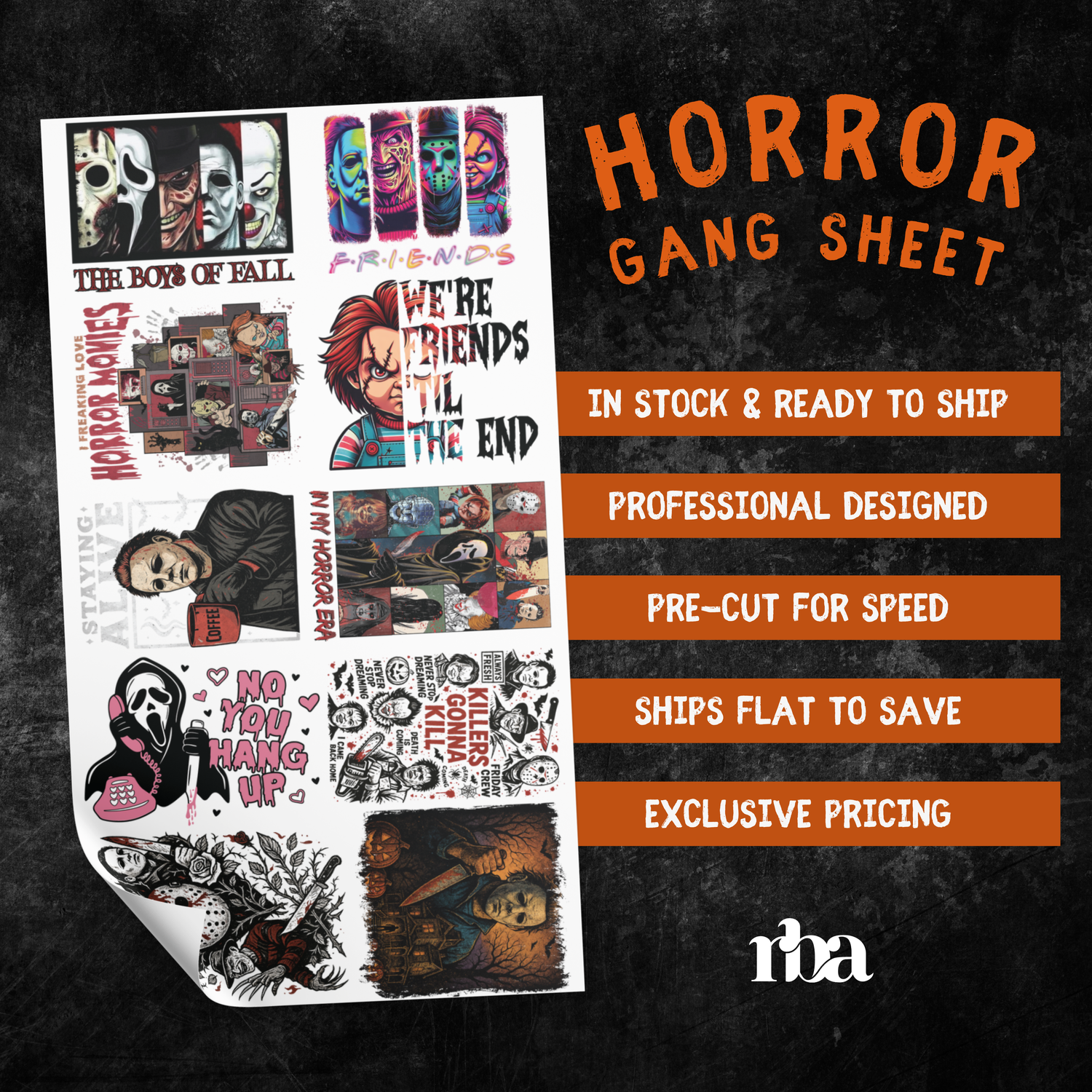 Horror Pre-Designed Gang Sheet