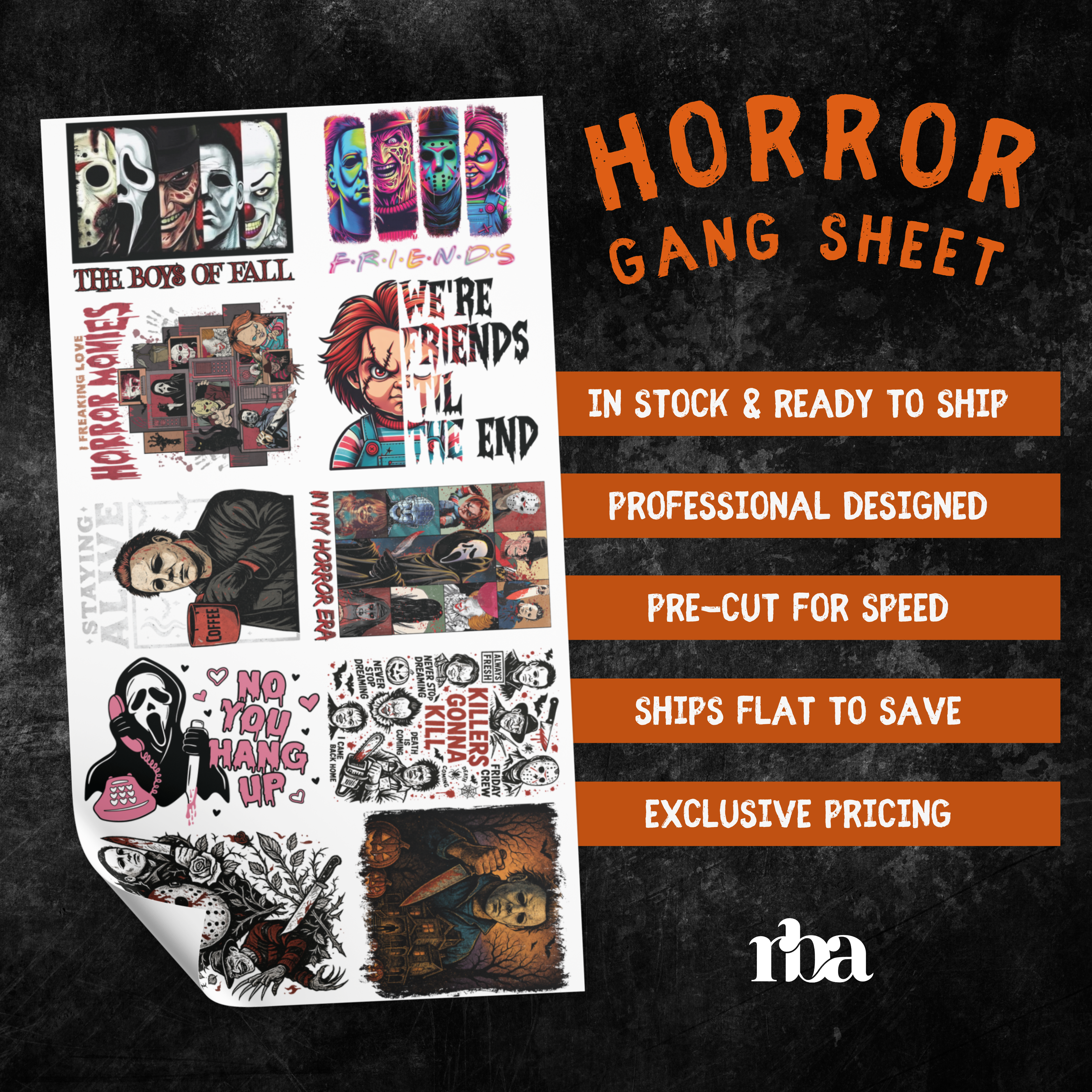 Horror Pre-Designed Gang Sheet