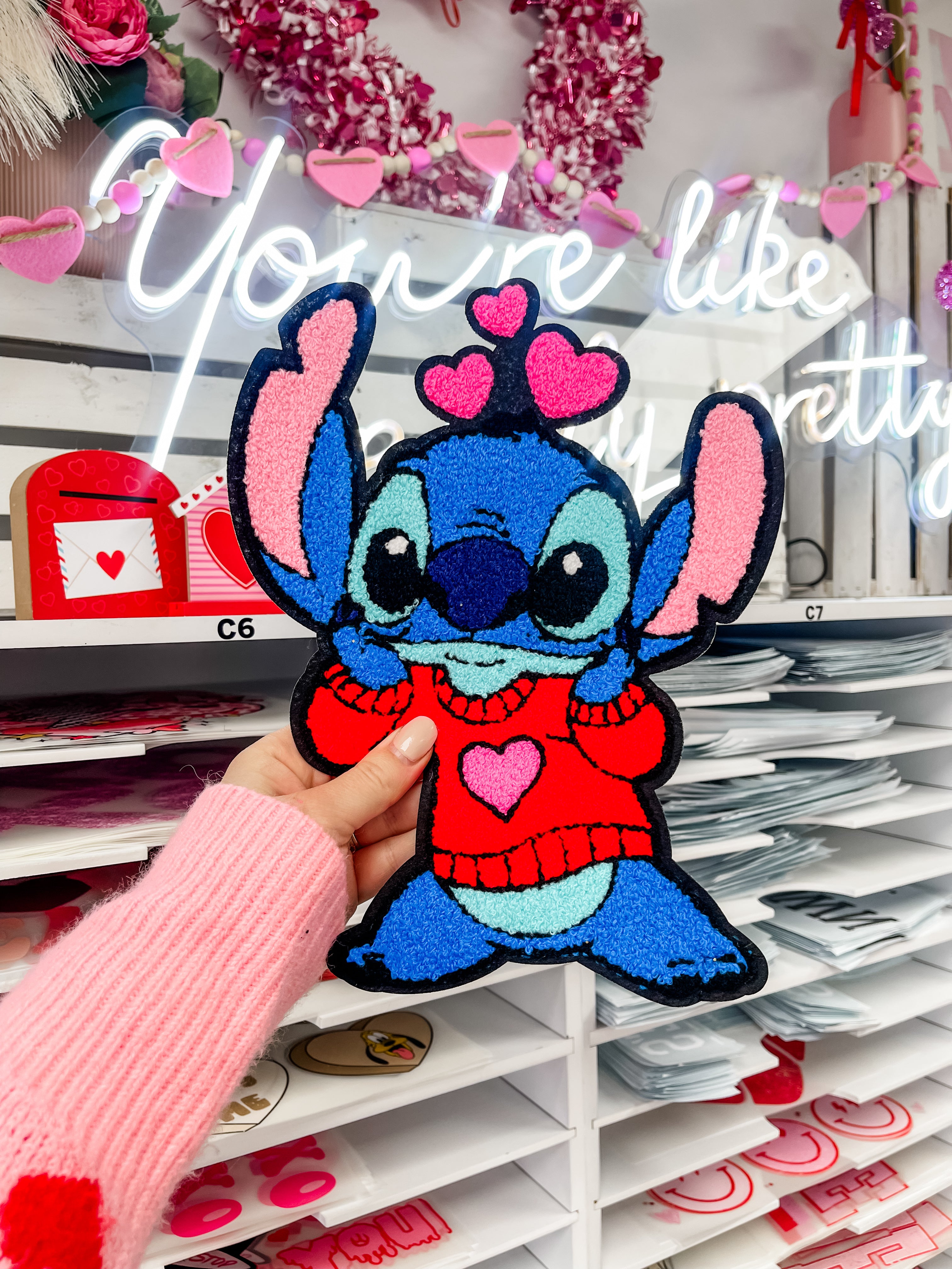 Stitch Hearts Chenille Patch