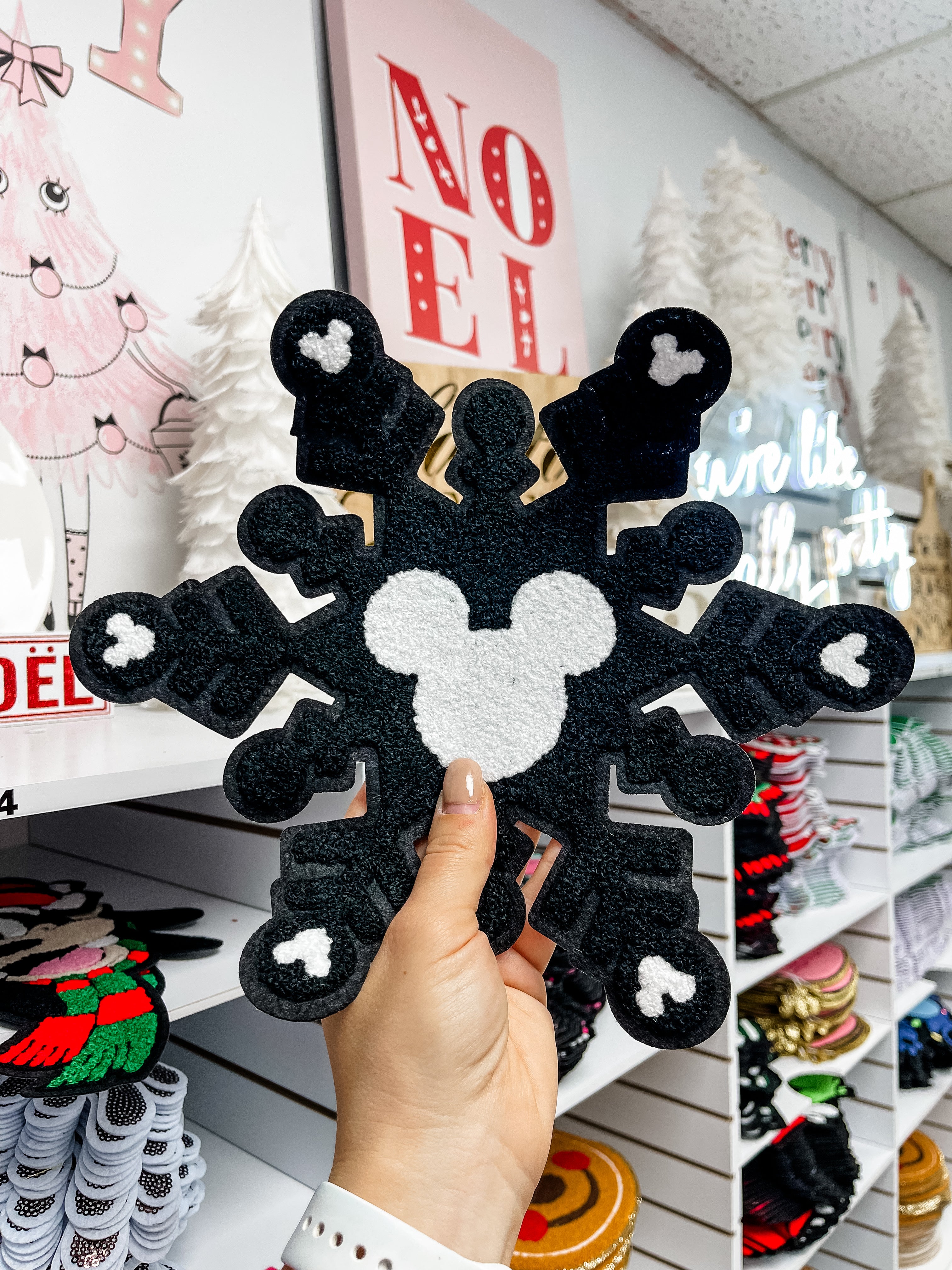 Magical Black Snowflake Chenille Patch