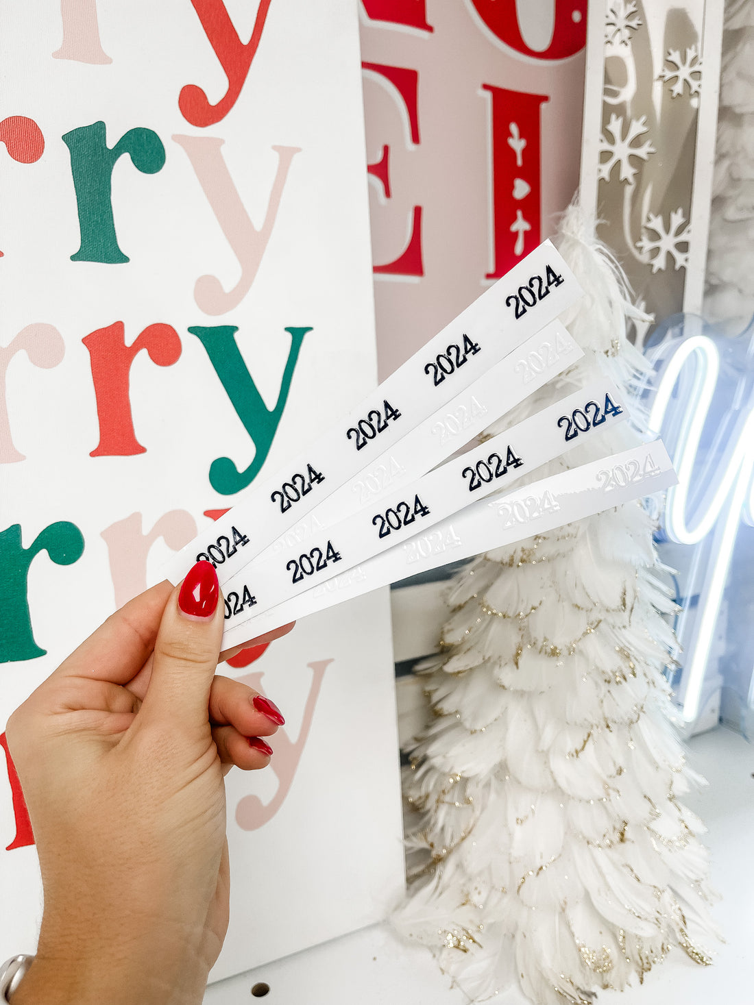 1er Noël 2023 de bébé 4" Ornement UV DTF Autocollant