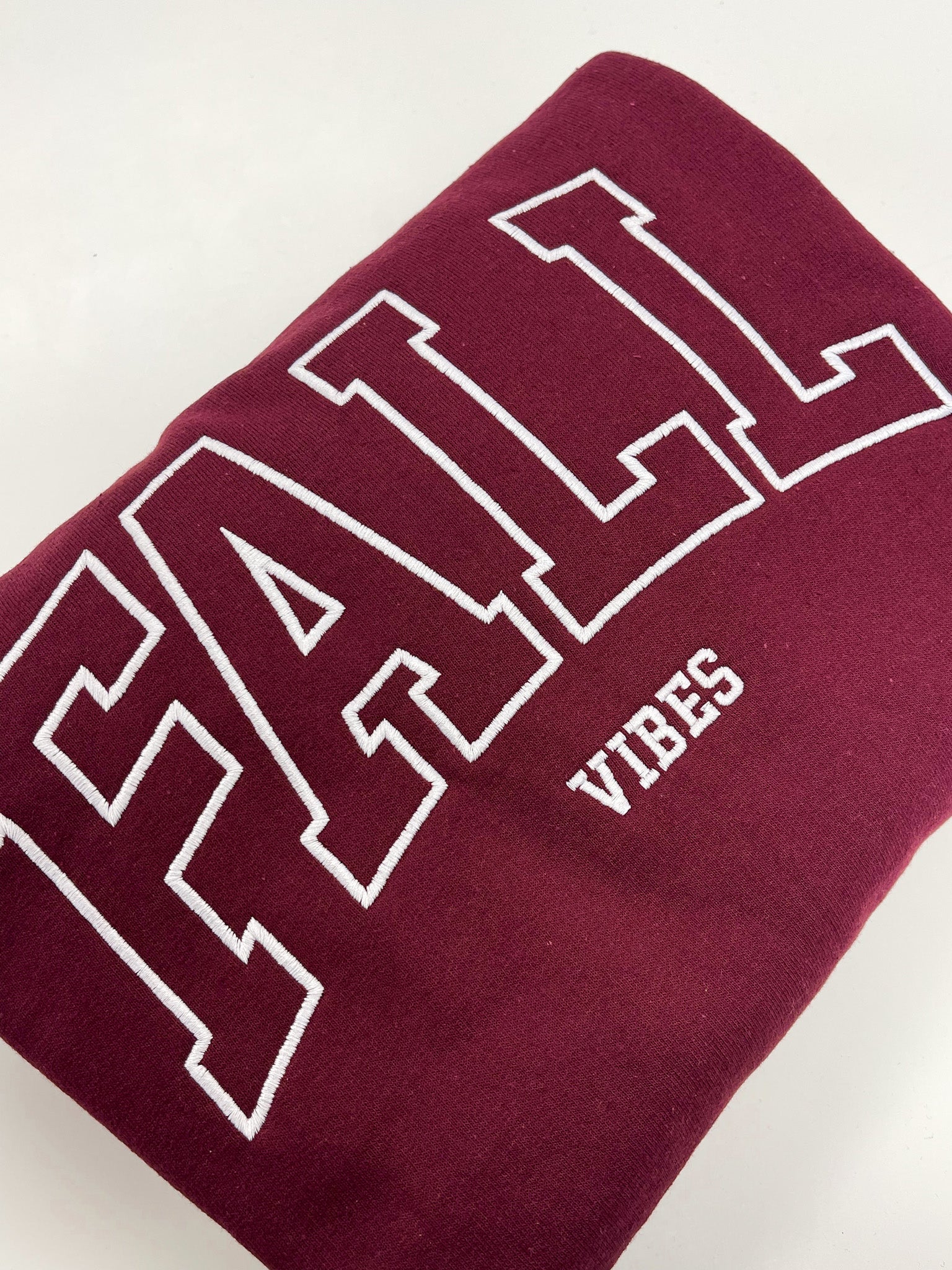 Fall Vibes Embroidery Crewneck Sweater