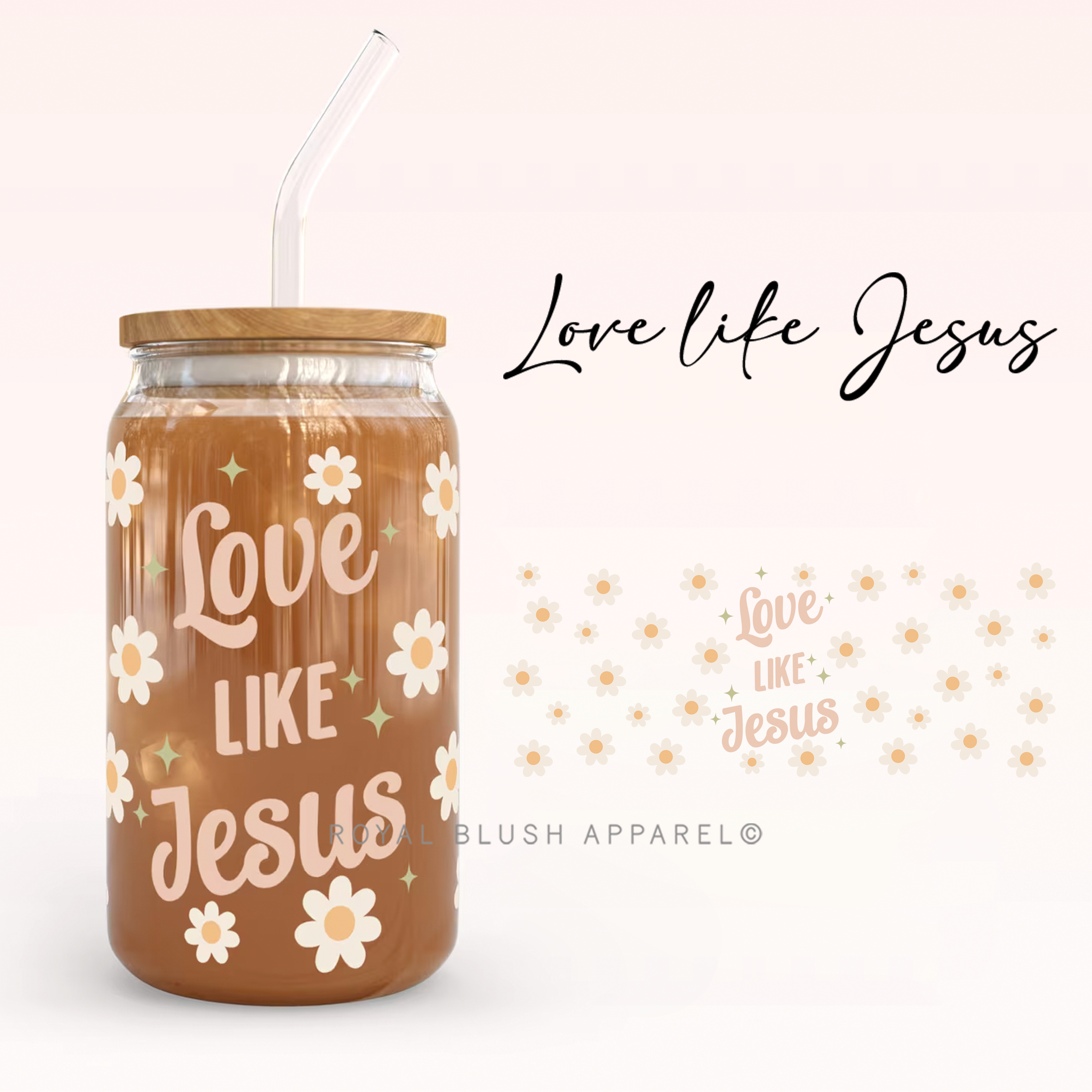 Amour comme Jésus Wrap UV DTF Autocollant