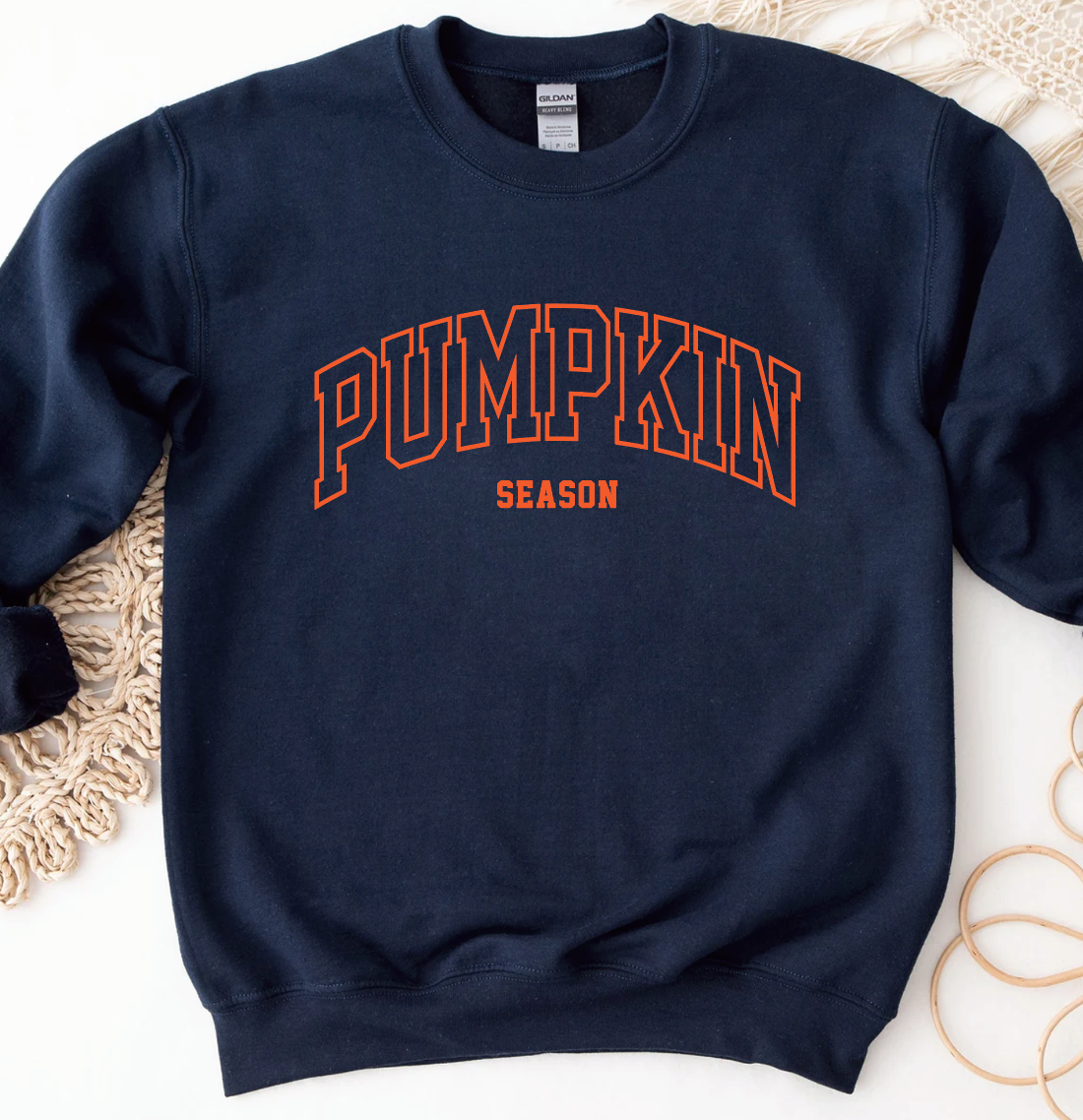Pumpkin Season Embroidery Crewneck Sweater