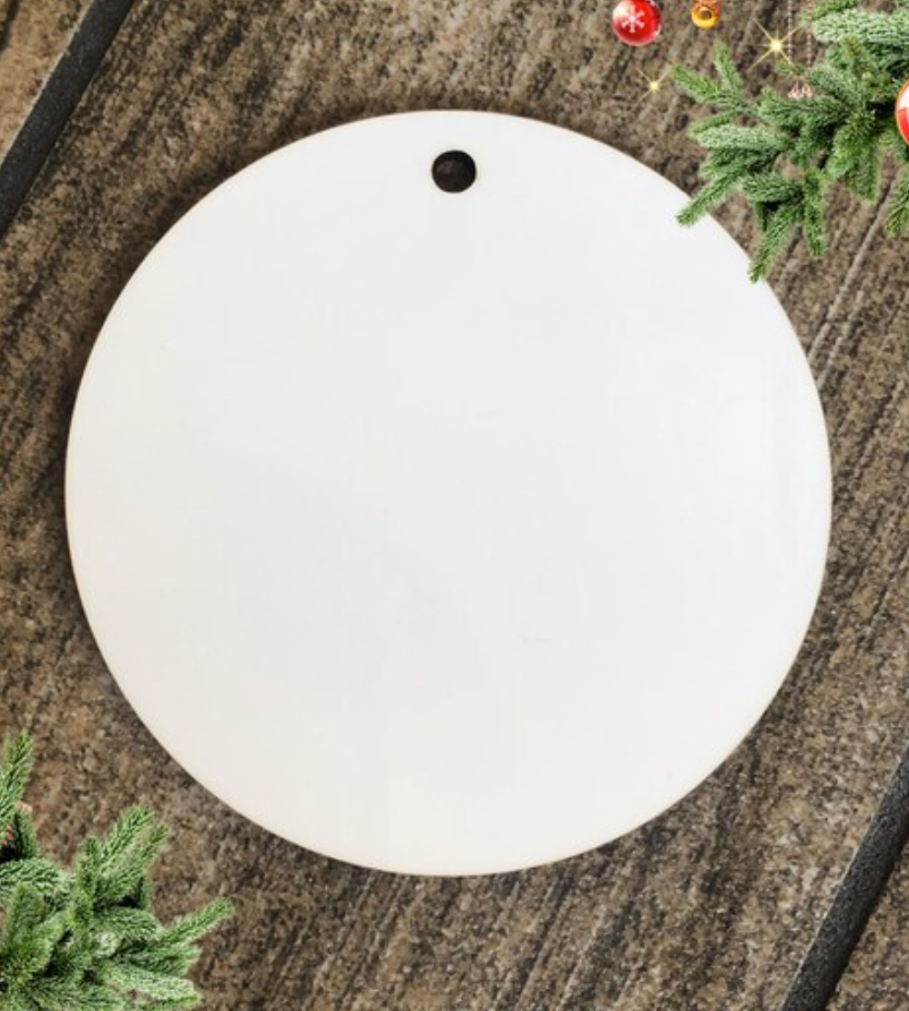 BLANK 3" Round Sublimation MDF Ornament