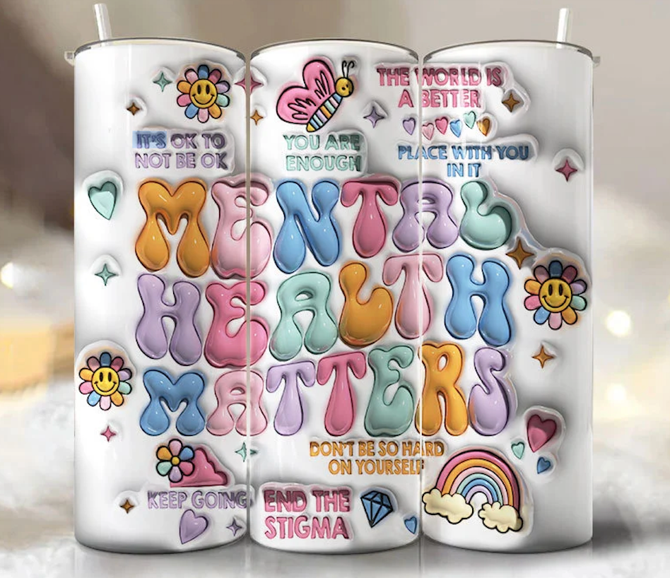 Enveloppement de sublimation gonflé 3D de 20 oz pour la santé mentale