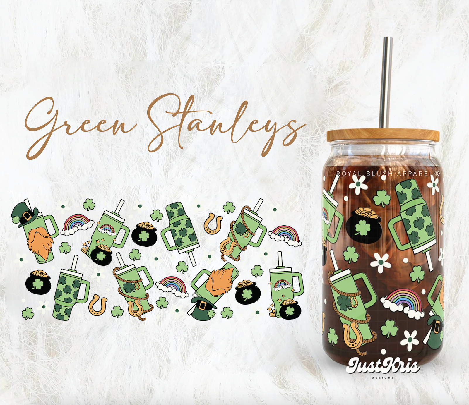 Green Stanleys Wrap UV DTF Sticker