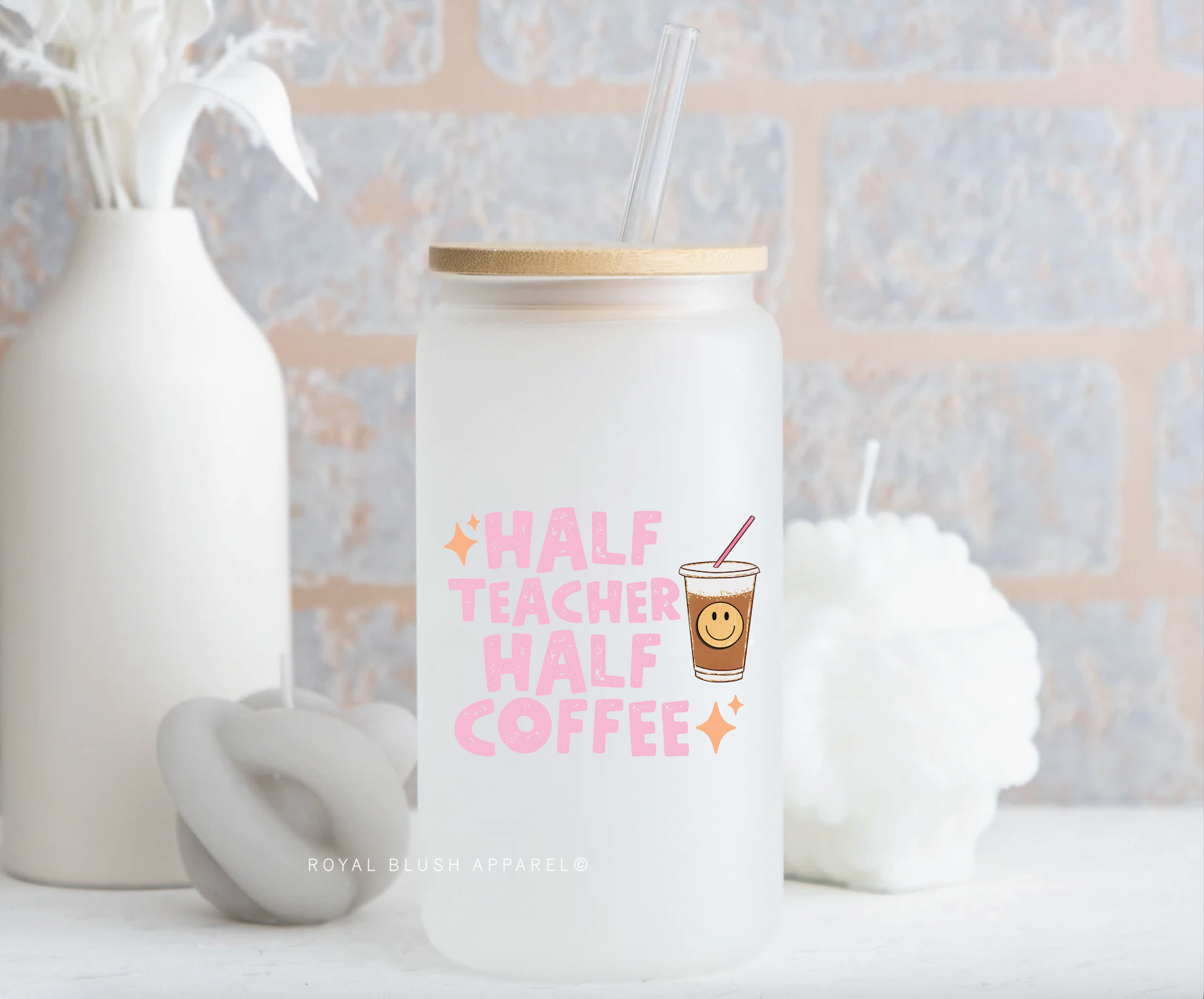 Autocollant moitié professeur moitié café UV DTF