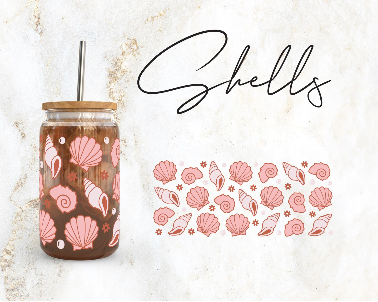 Shells Wrap UV DTF Sticker
