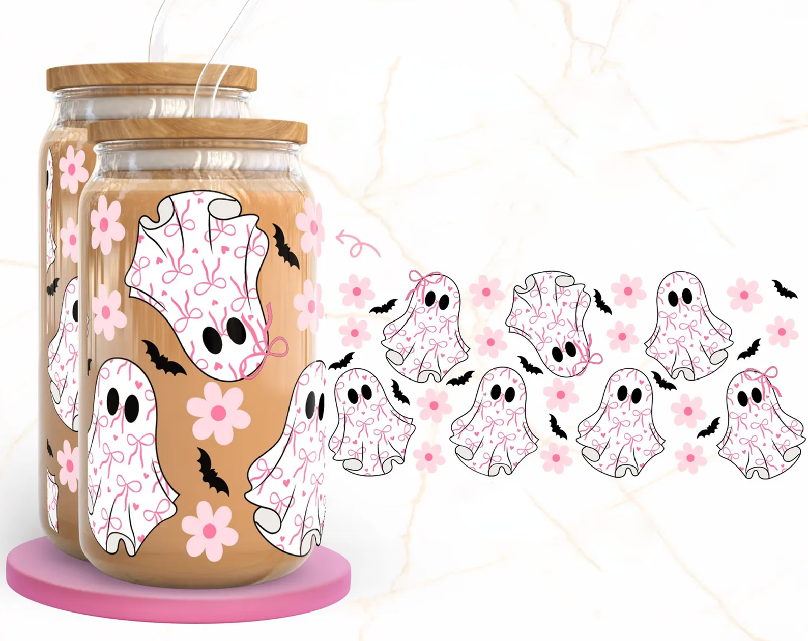 Bow Ghosts Wrap UV DTF Sticker