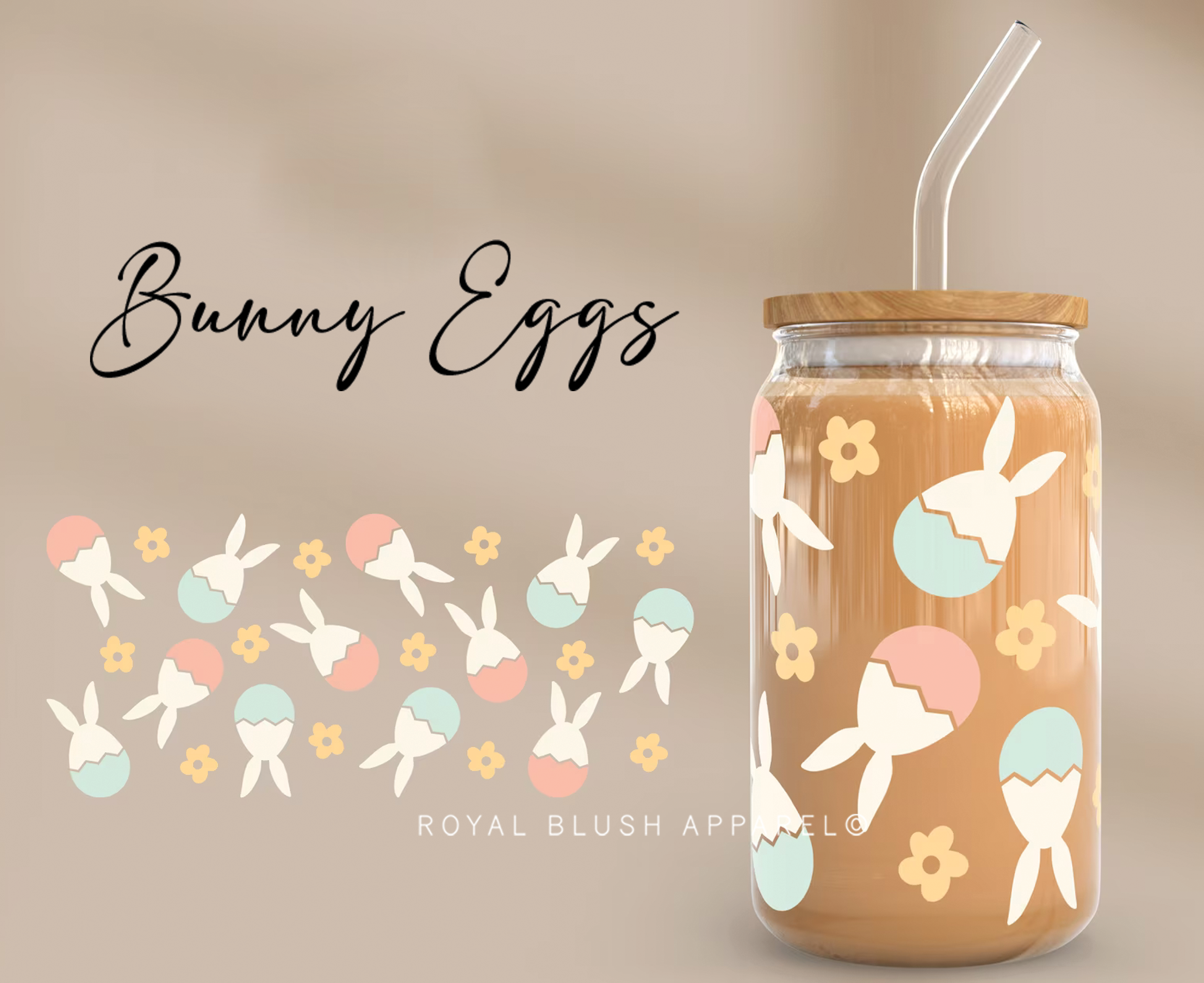 Oeufs de lapin Wrap UV DTF Autocollant