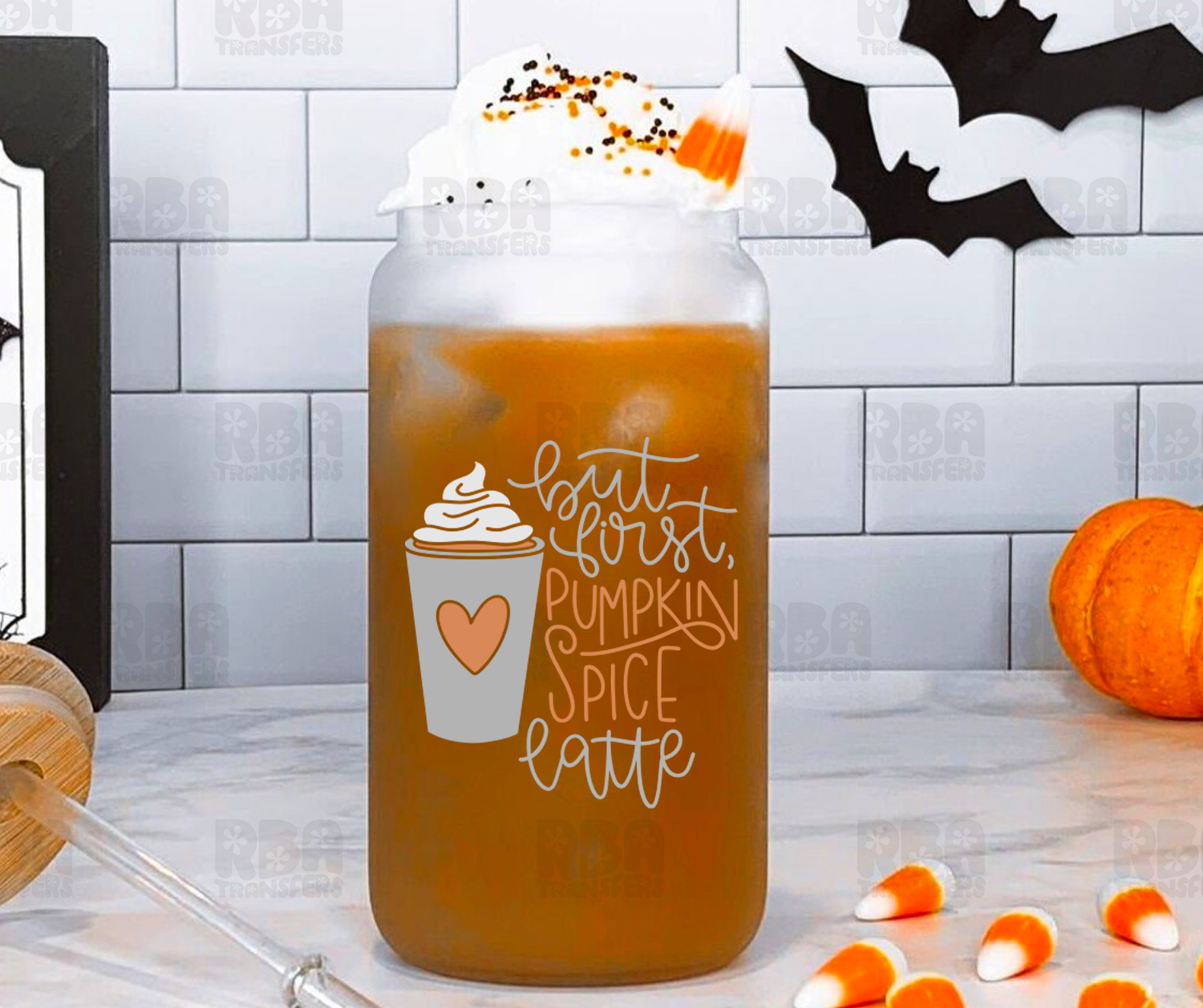 But First, Pumpkin Spice Latte UV DTF Sticker