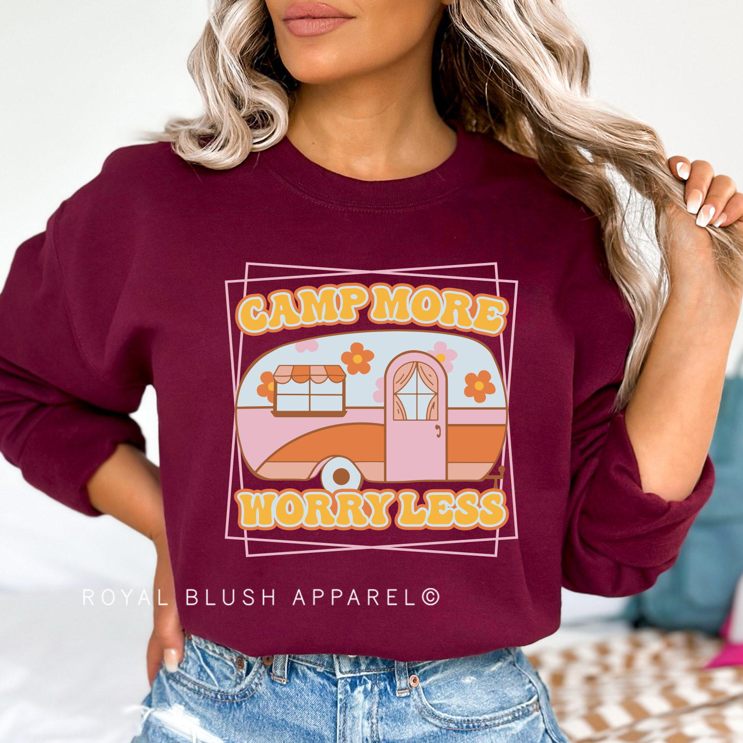Camp More Worry Less Full Color Transfer