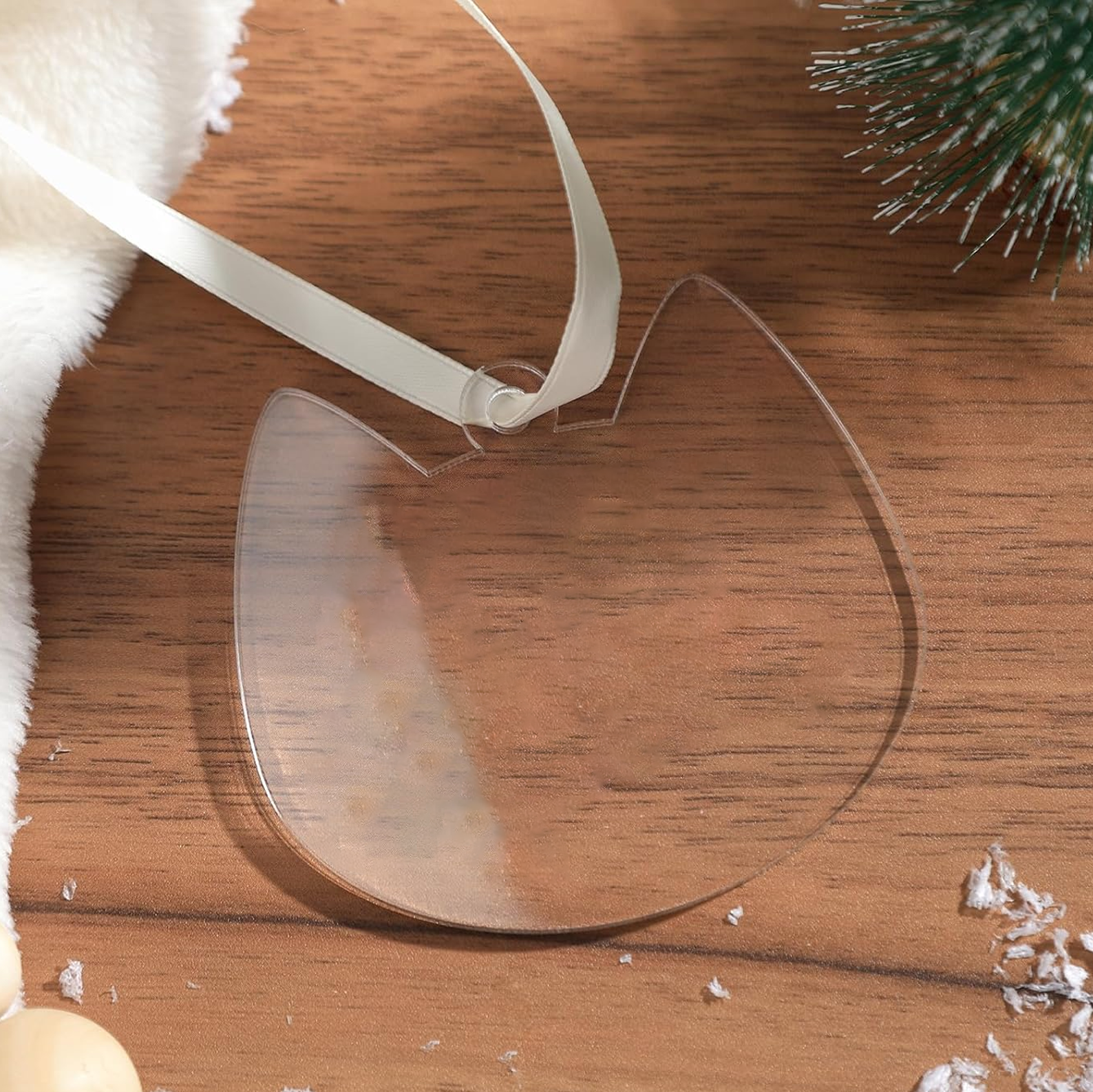 Clear Cat 3" Acrylic Ornament