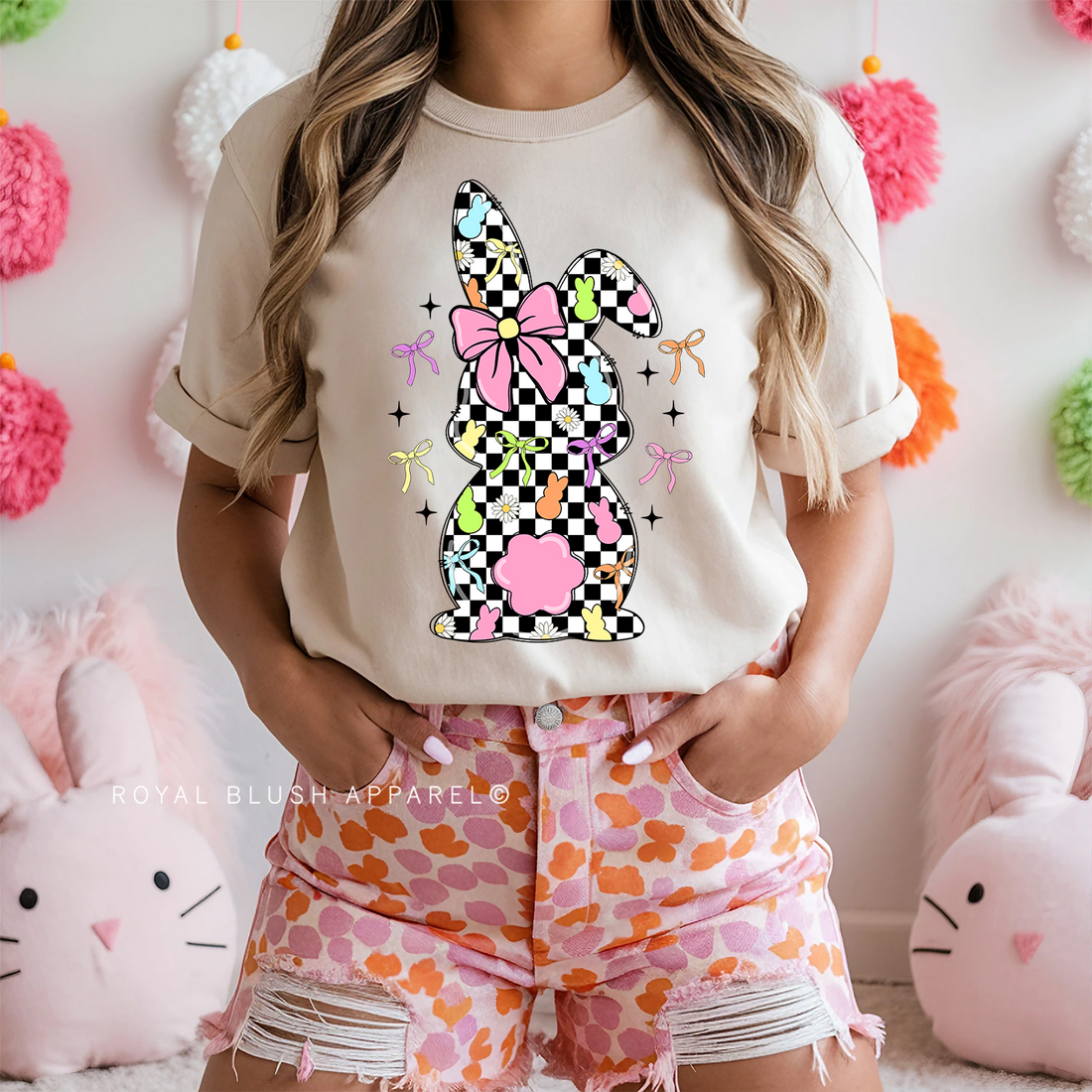 Checkered Bunny Full Color Transfer