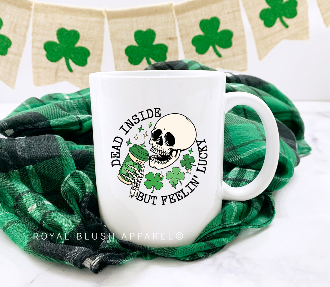 Squelette mort à l’intérieur mais se sentant chanceux UV DTF Autocollant