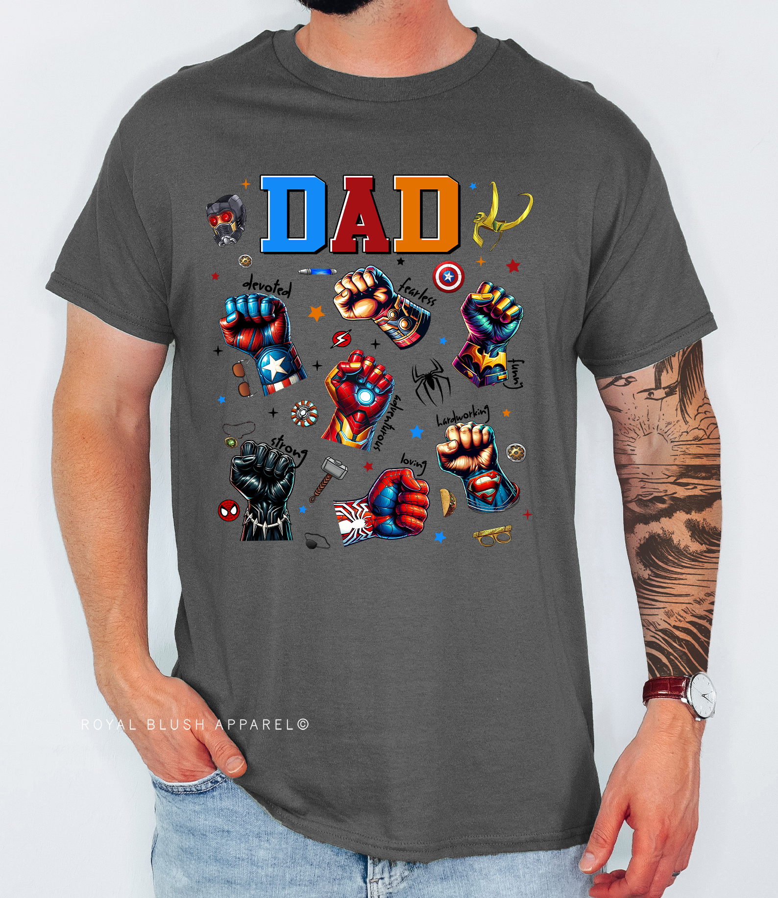 Devoted Fearless Strong Dad Full Color Transfer