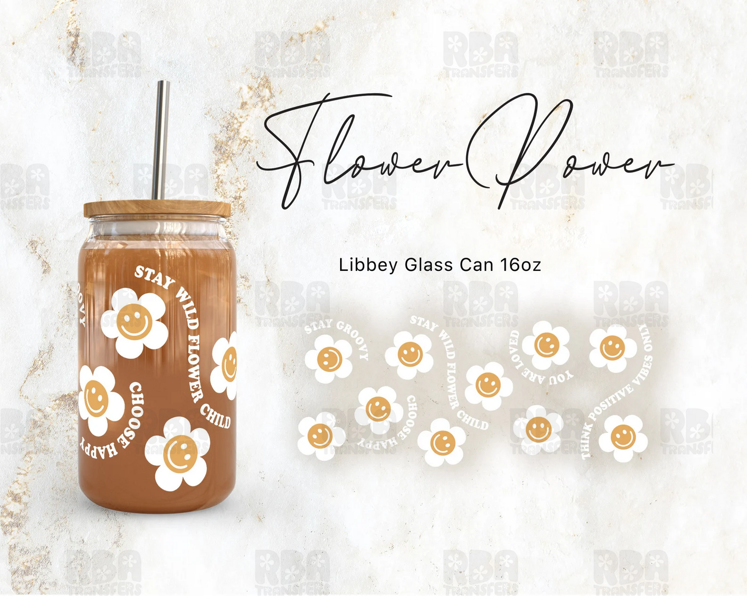 Autocollant UV DTF Flower Power Wrap