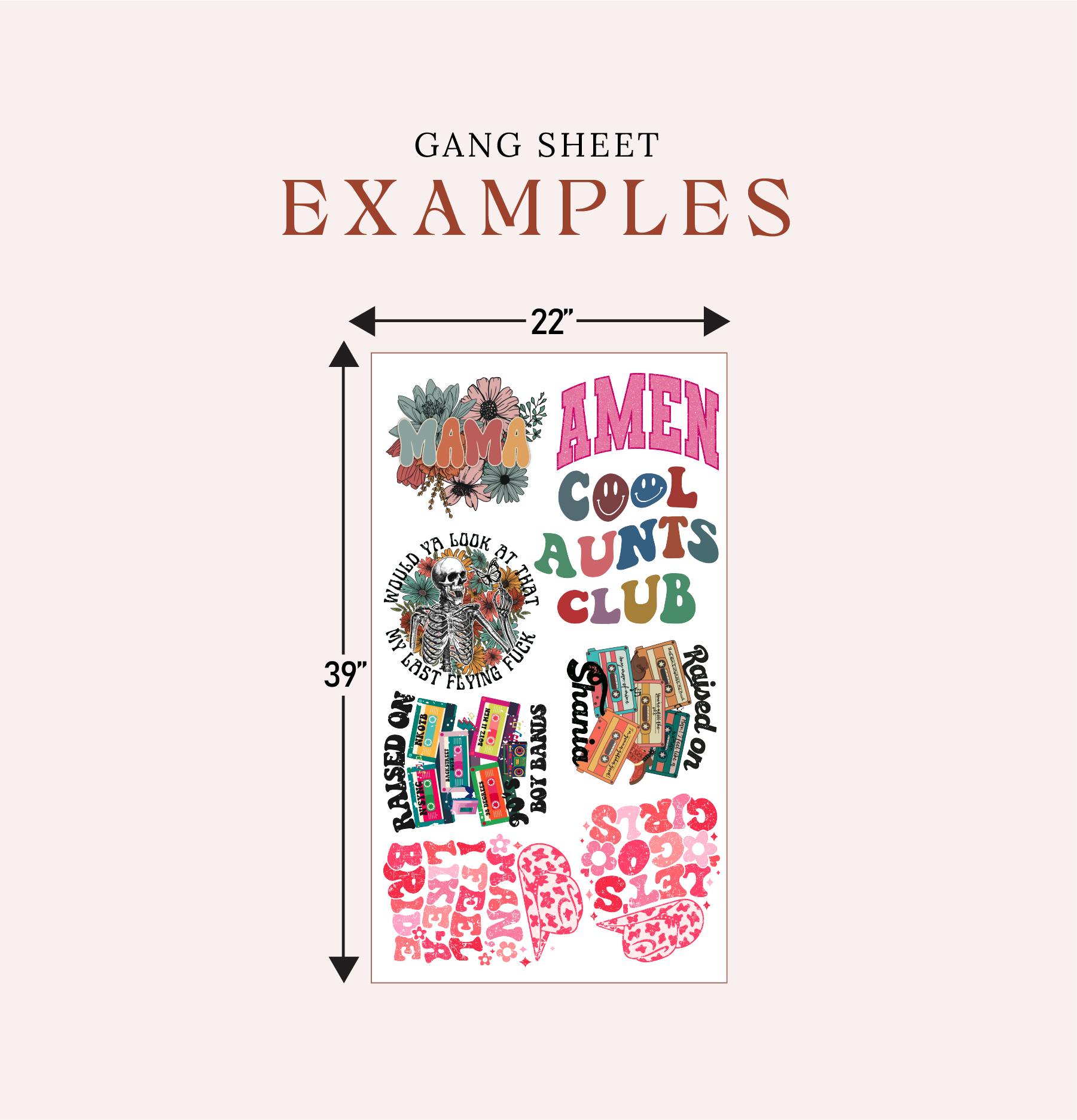 Custom DTF Gang Roll Transfer
