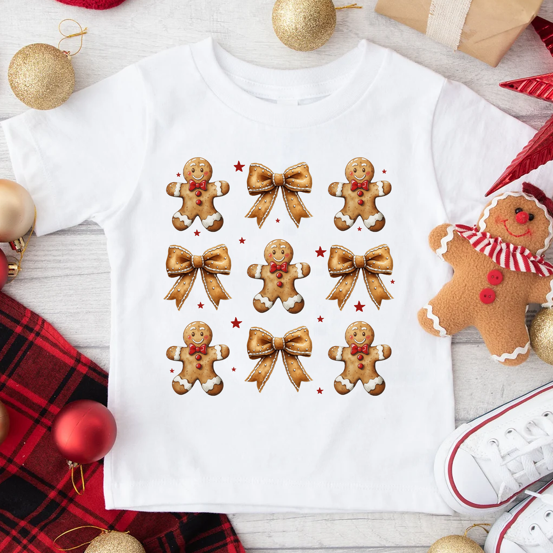 Youth Gingerbread Bows Full Colour Transfer