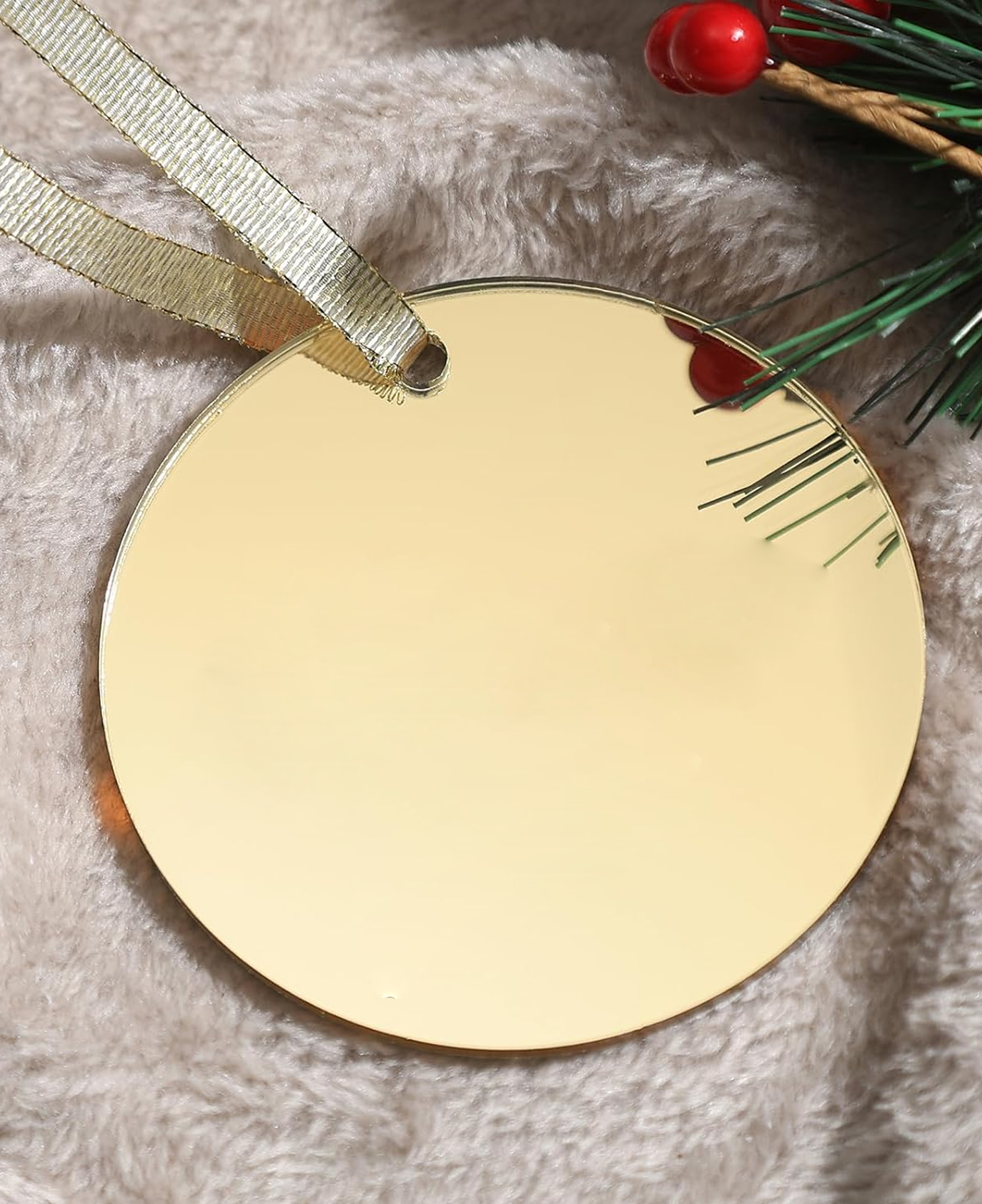 Gold Round 3" Acrylic Ornament