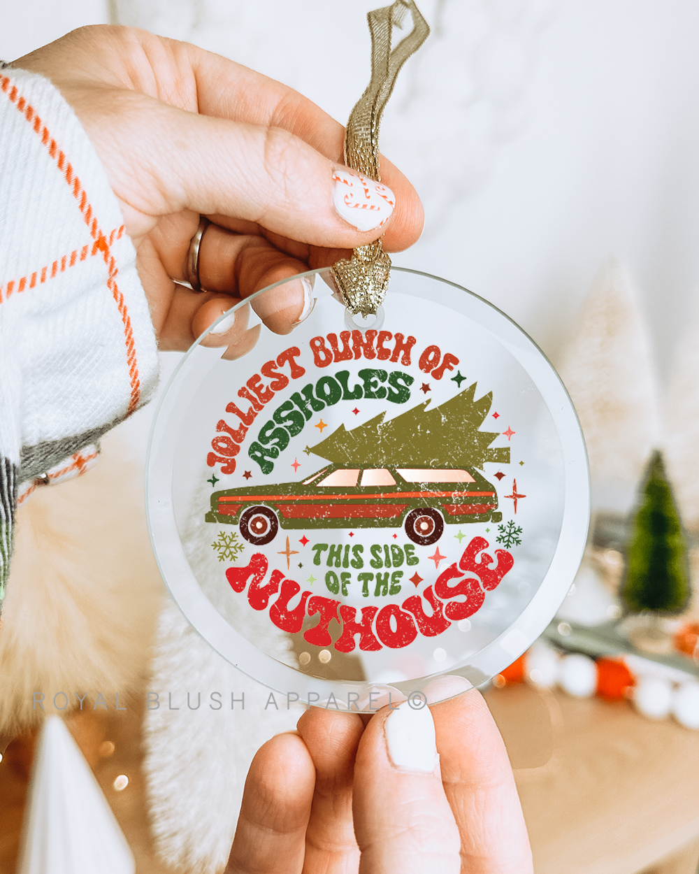 Jolliest Bunch Of Assholes 3" Acrylic Ornament UV DTF Sticker