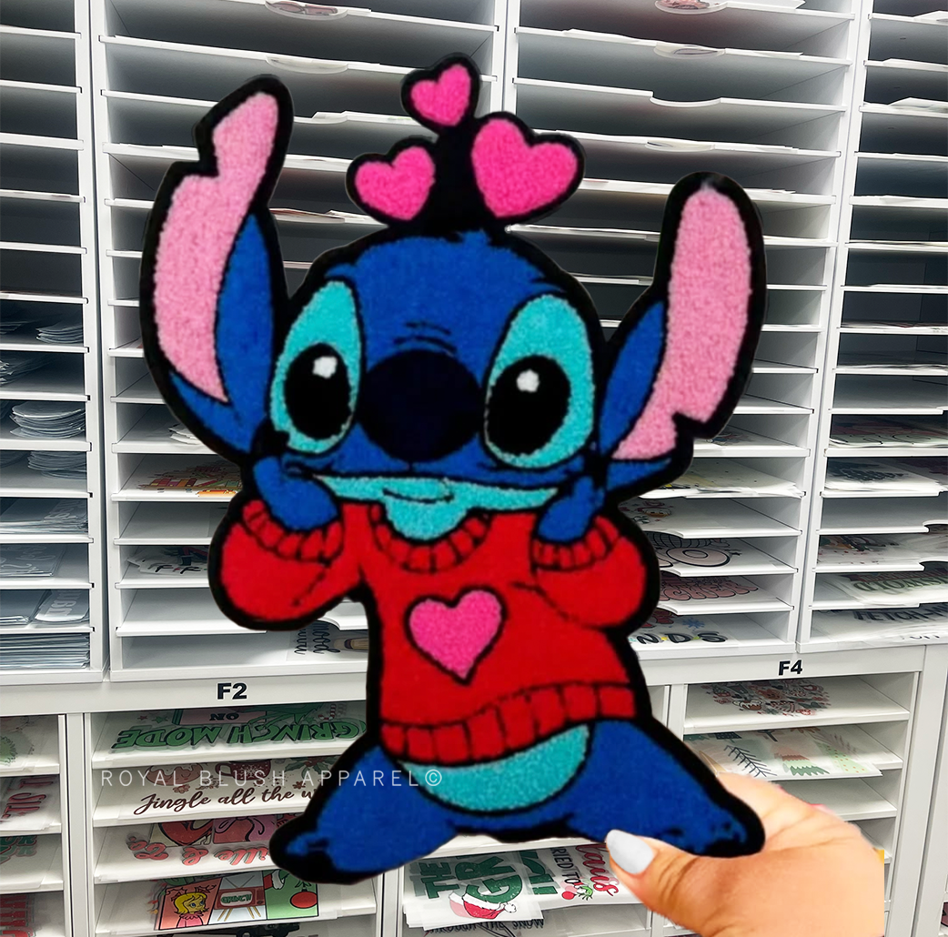Stitch Hearts Chenille Patch