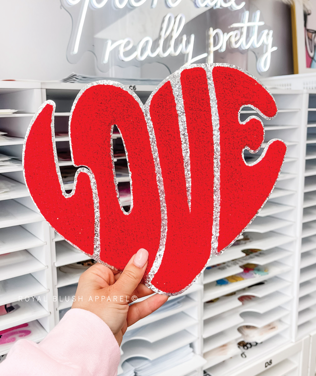 Love Heart Chenille Patch