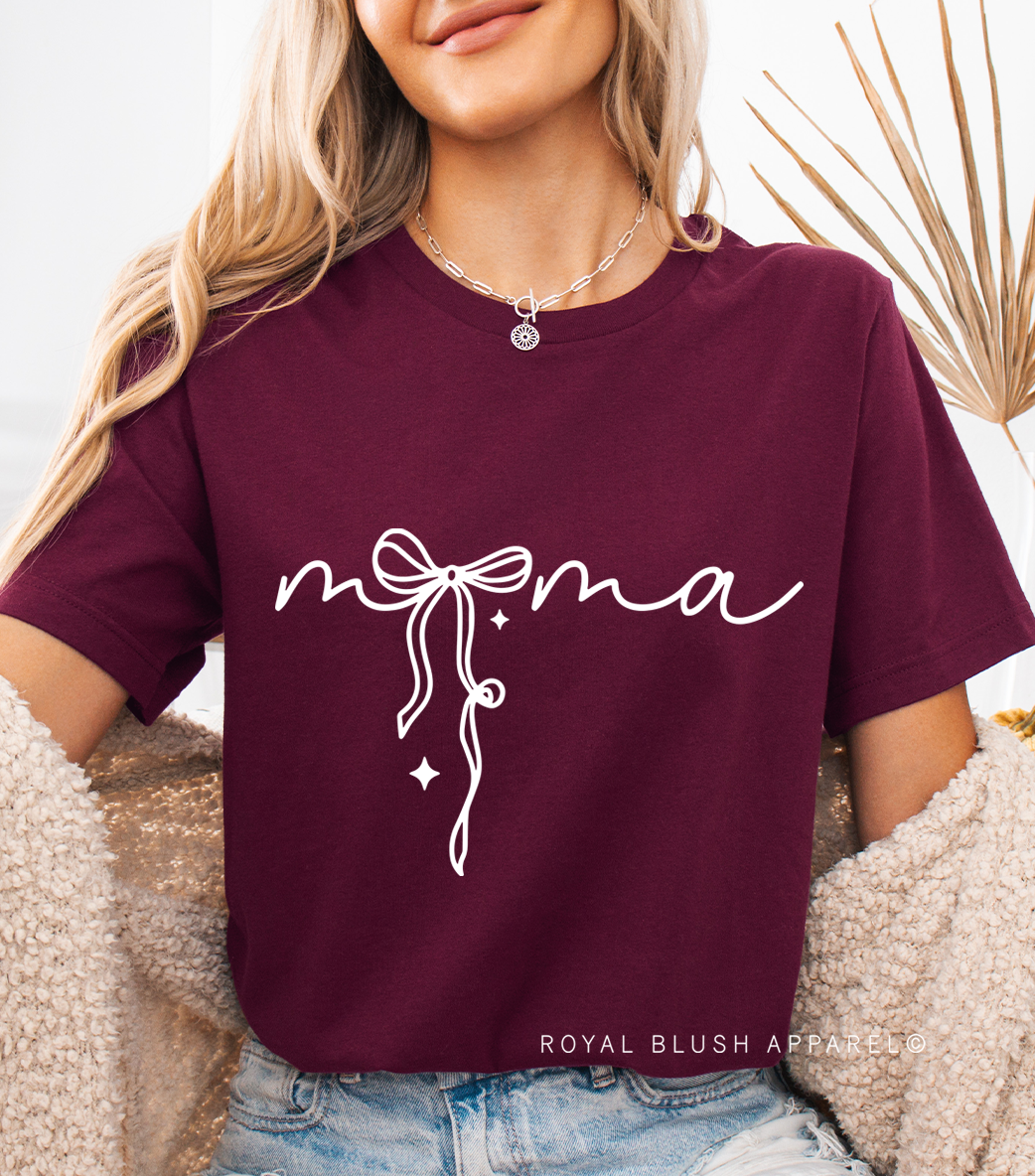 Mama Cursive Bow Full Color Transfer