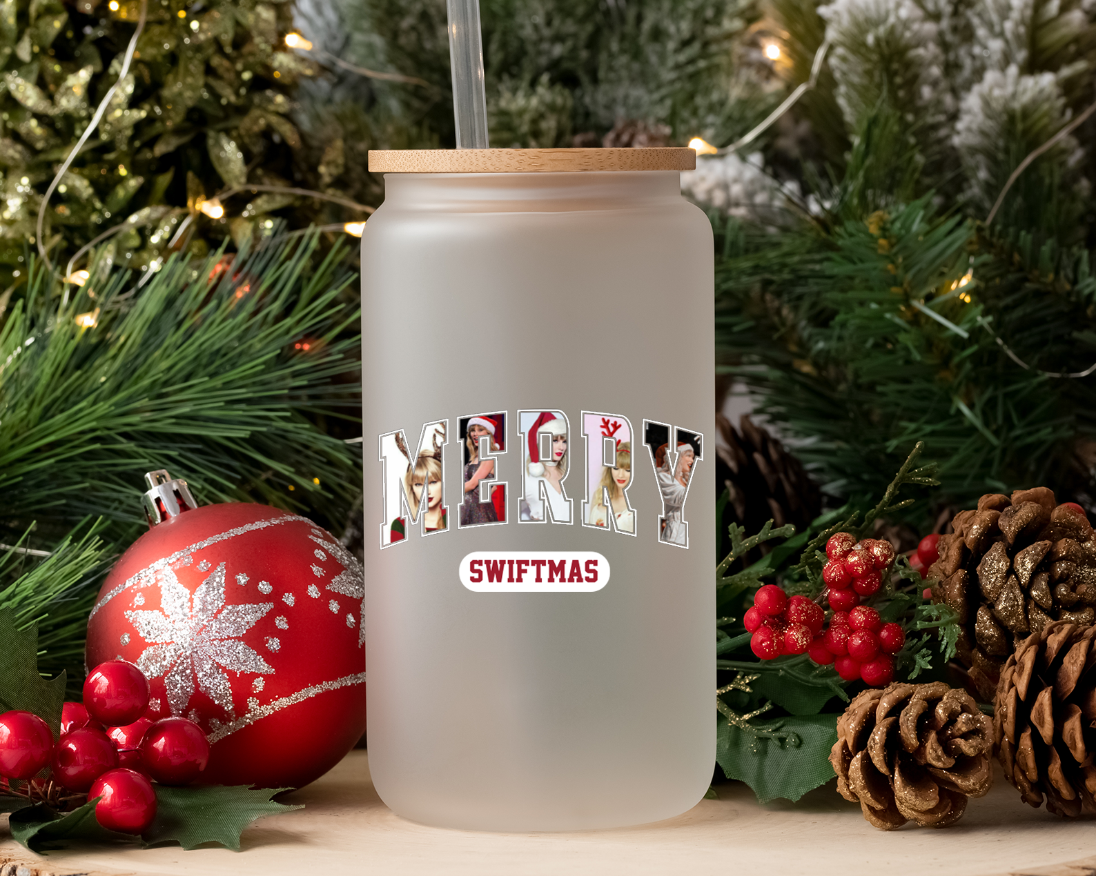 Merry Swiftmas Acrylic Ornament UV DTF Sticker