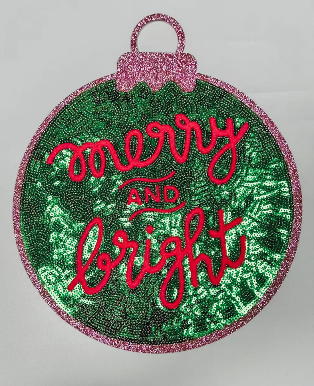 Merry And Bright Ornament Sequin Patch