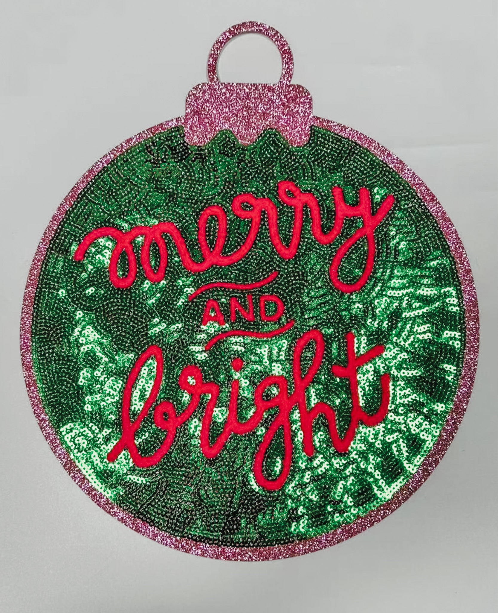 Merry And Bright Ornament Sequin Patch