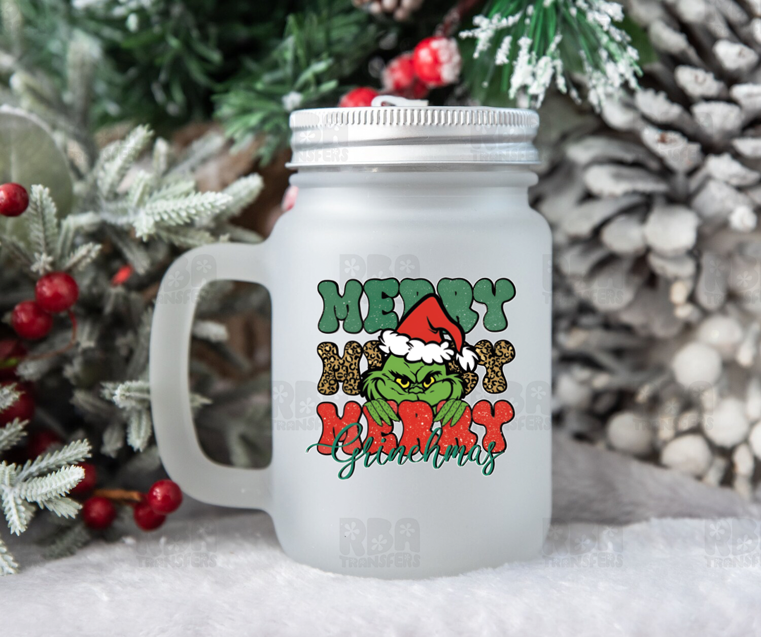 The Grinch Beer Can Glass, Merry Grinchmas, Libbey Glass