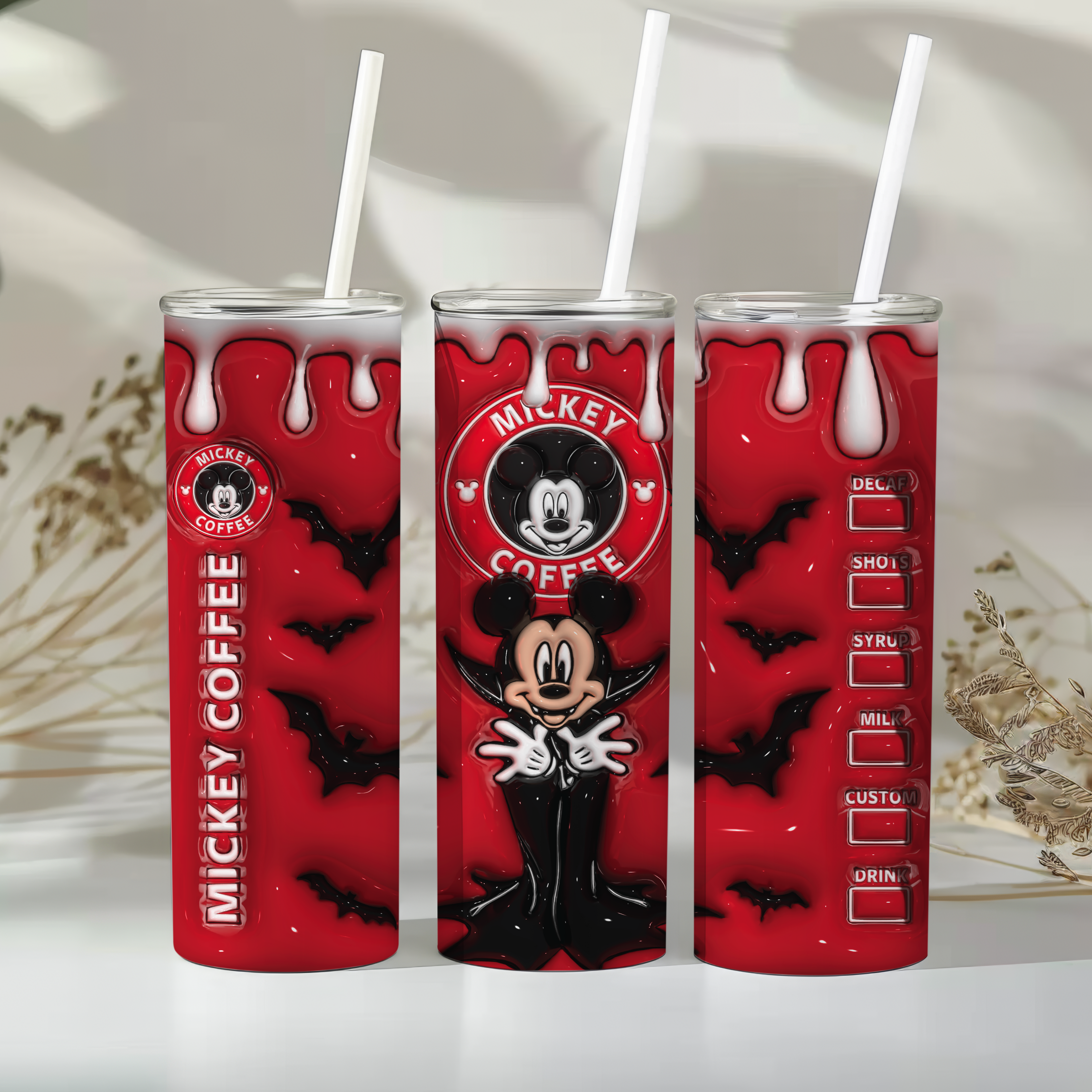 Mickey Vampire 20oz 3D Inflated Sublimation Wrap