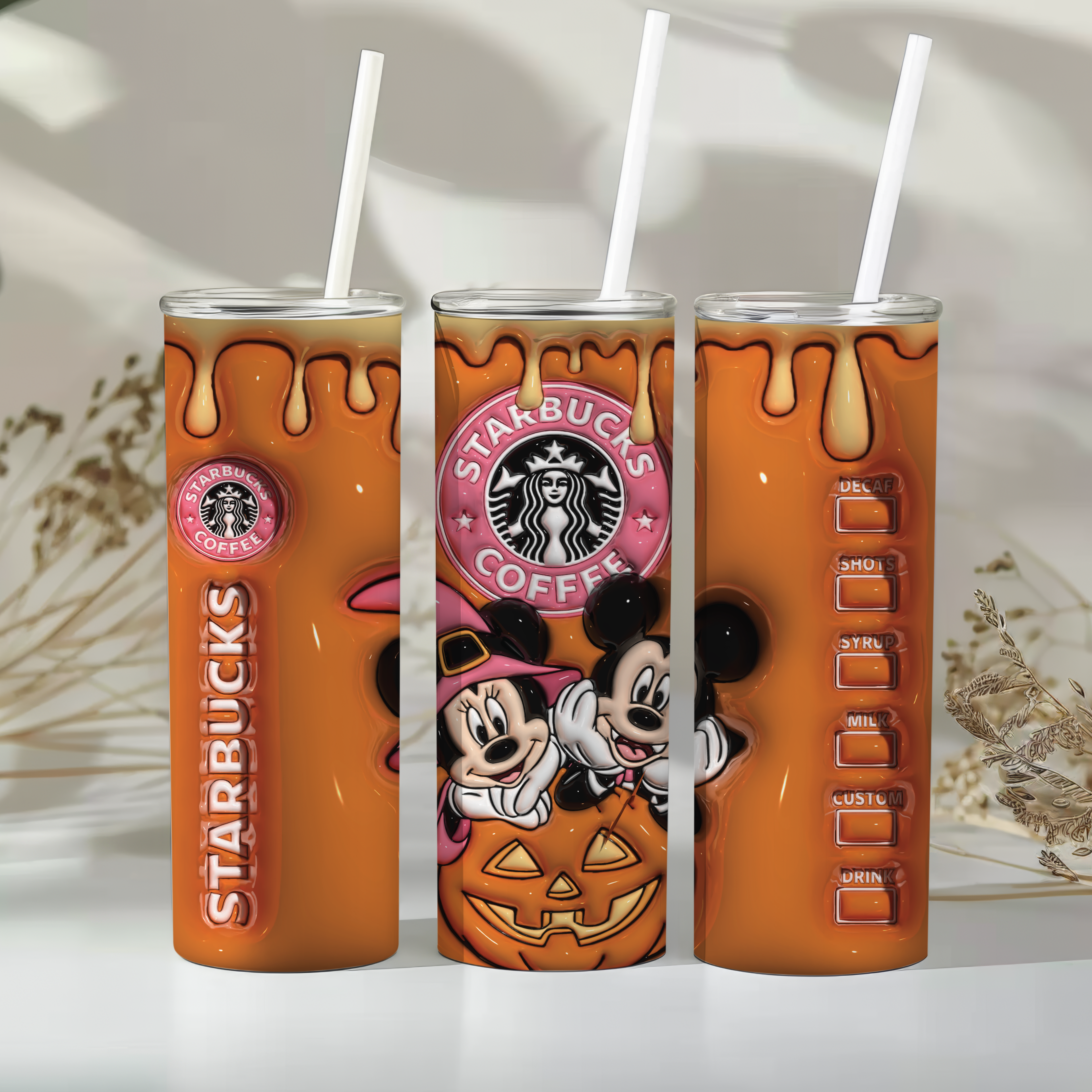 Mouse Pumpkins 20oz 3D Inflated Sublimation Wrap