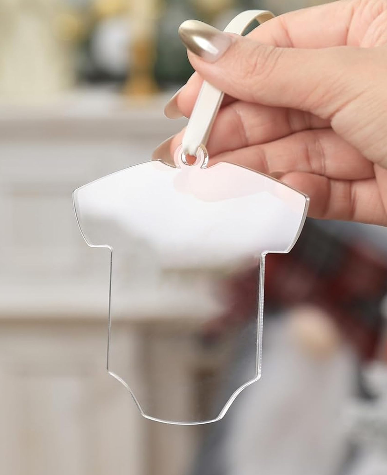 Clear Baby Onesie 3.75" Acrylic Ornament