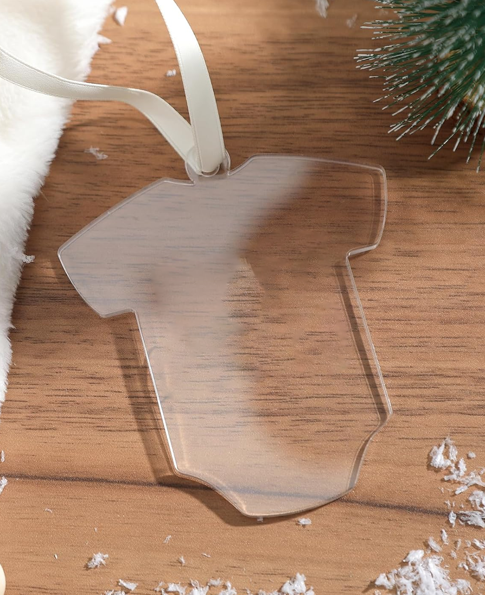 Clear Baby Onesie 3.75" Acrylic Ornament