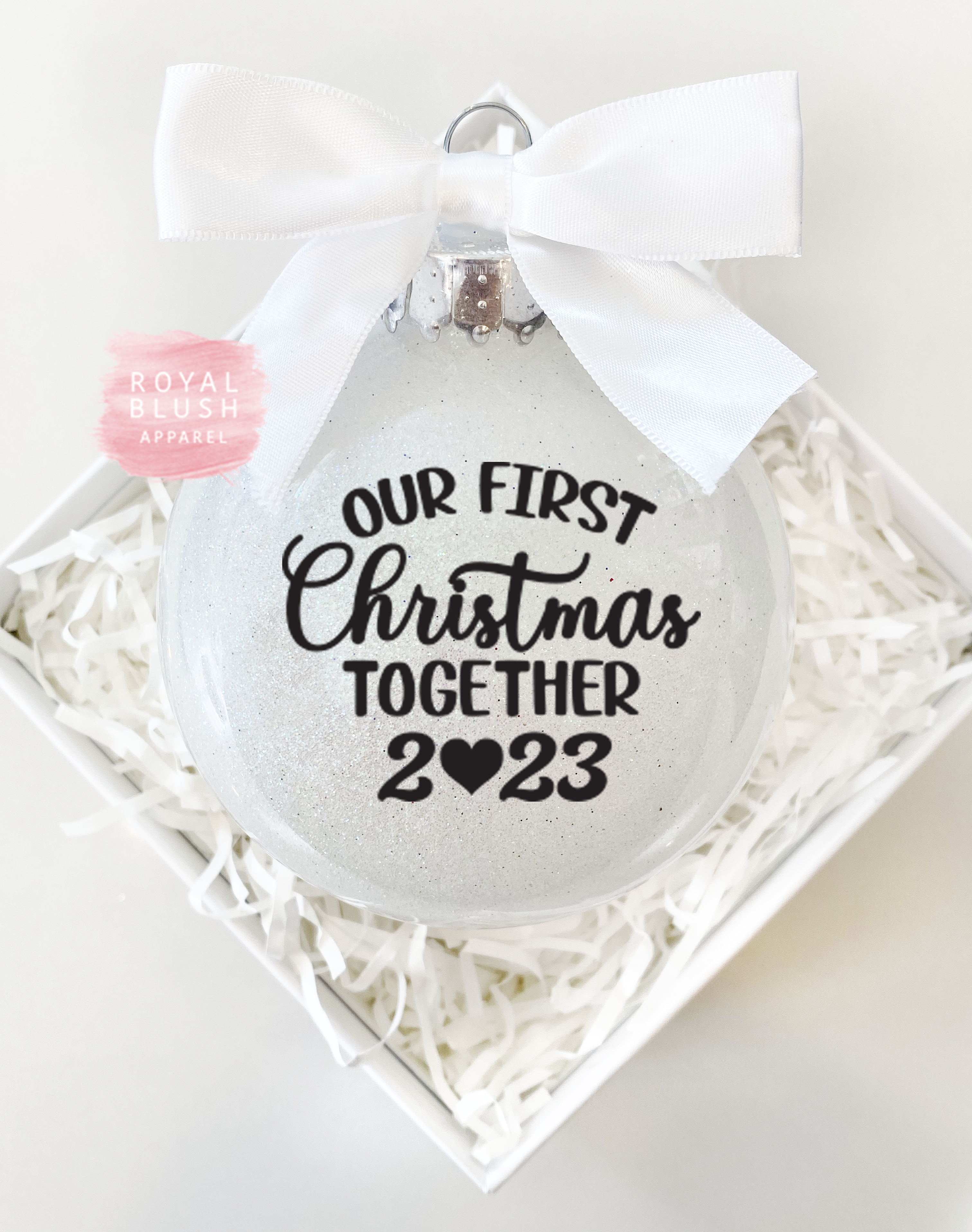 Our First Christmas Together 2023 4" Ornament UV DTF Sticker