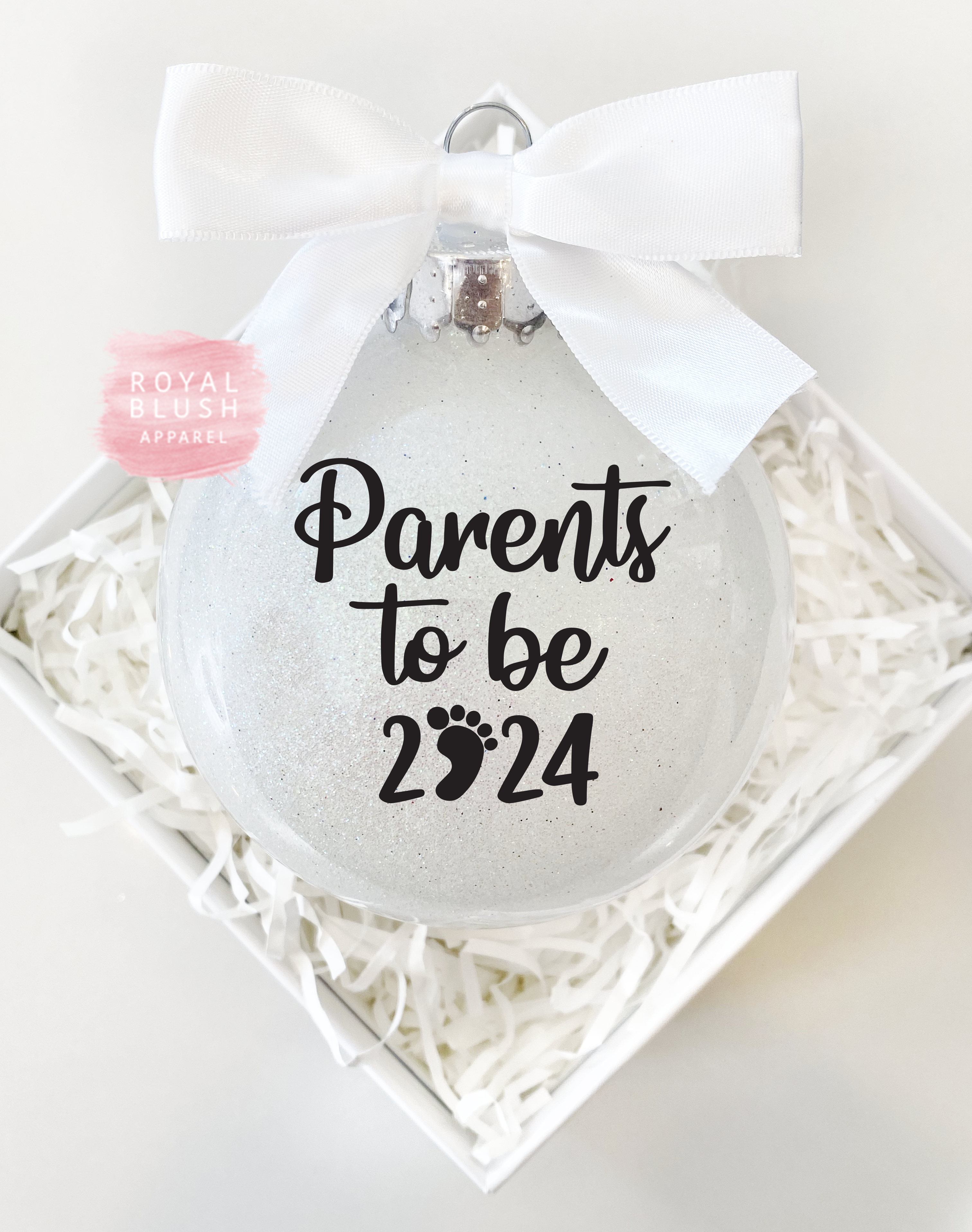Parents To Be 2024 4" Ornament UV DTF Sticker